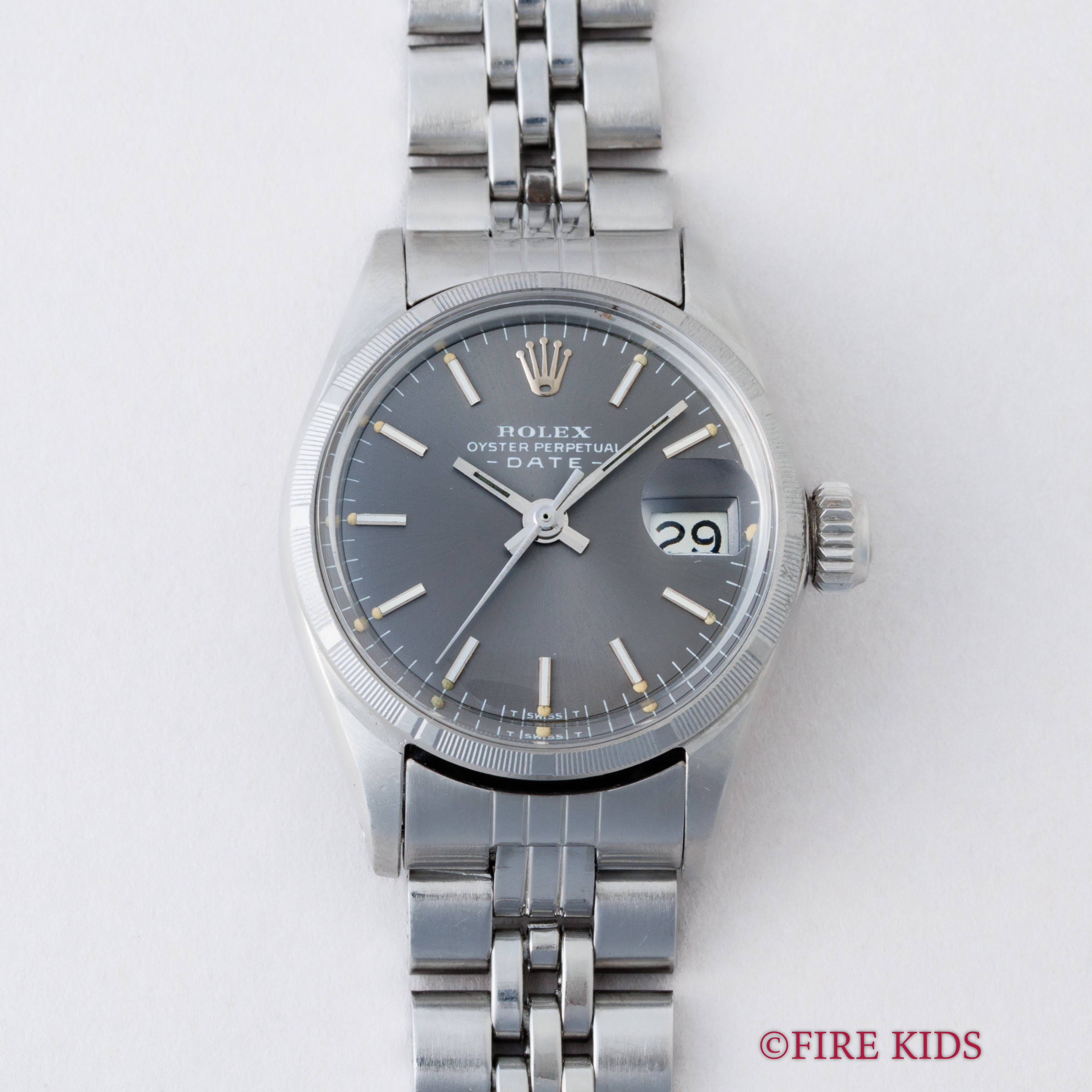 ロレックス オイスターパーペチュアルデイト レディース SSベゼル 1970年製 Ref.6517