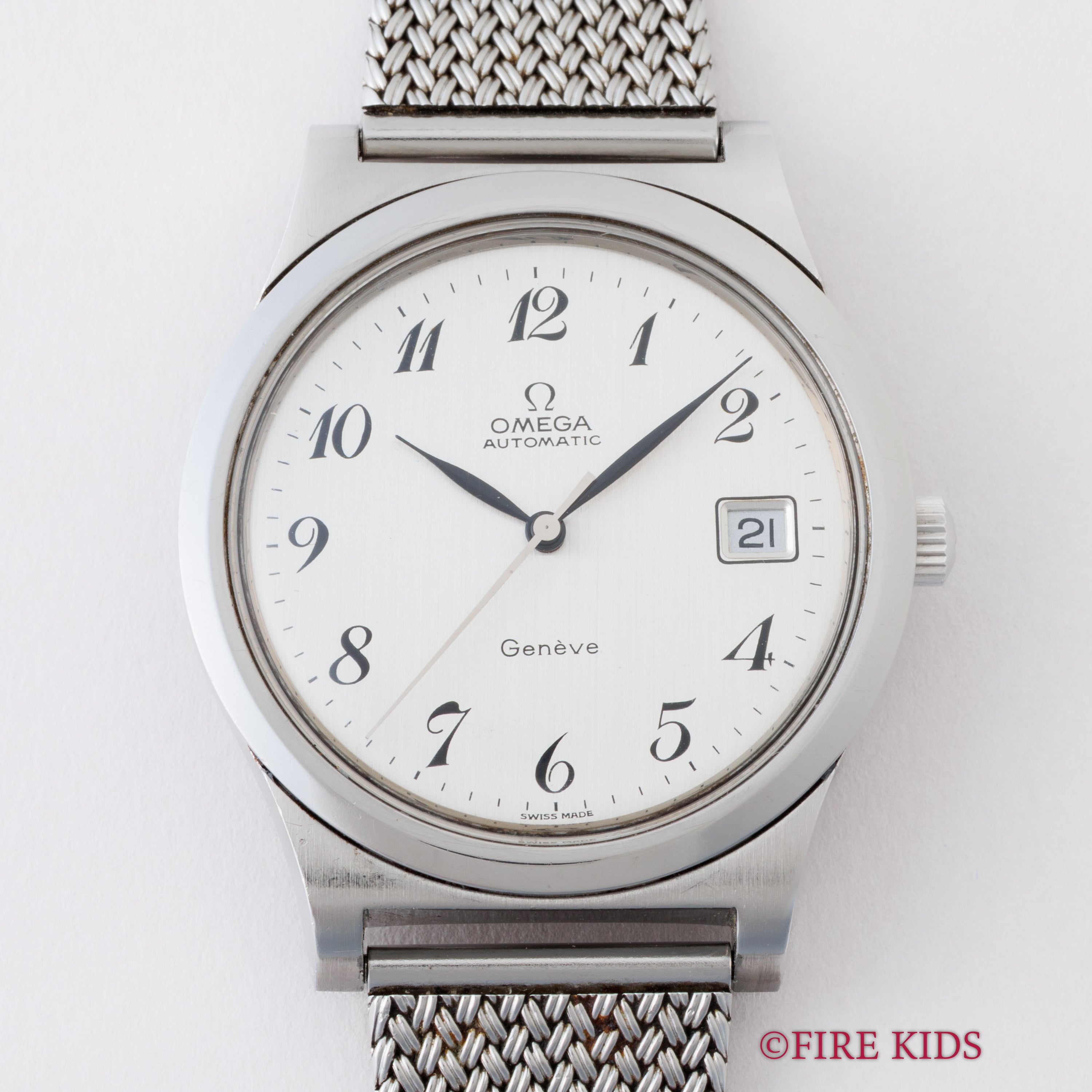 オメガ ジュネーブ オートマチック 1973年製 全アラビアダイヤル Ref.166.0168 純正ブレス付き