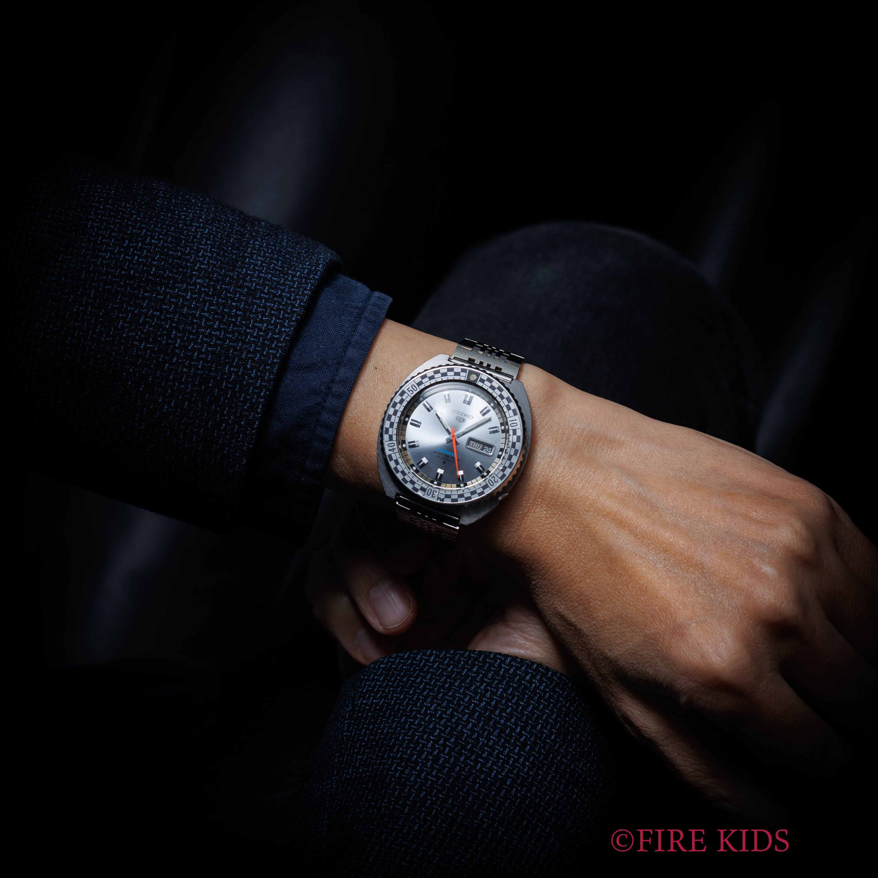 セイコー 5スポーツ チェッカー回転ベゼル 1969年製 Ref.6119-7170 自動巻 純正ブレス