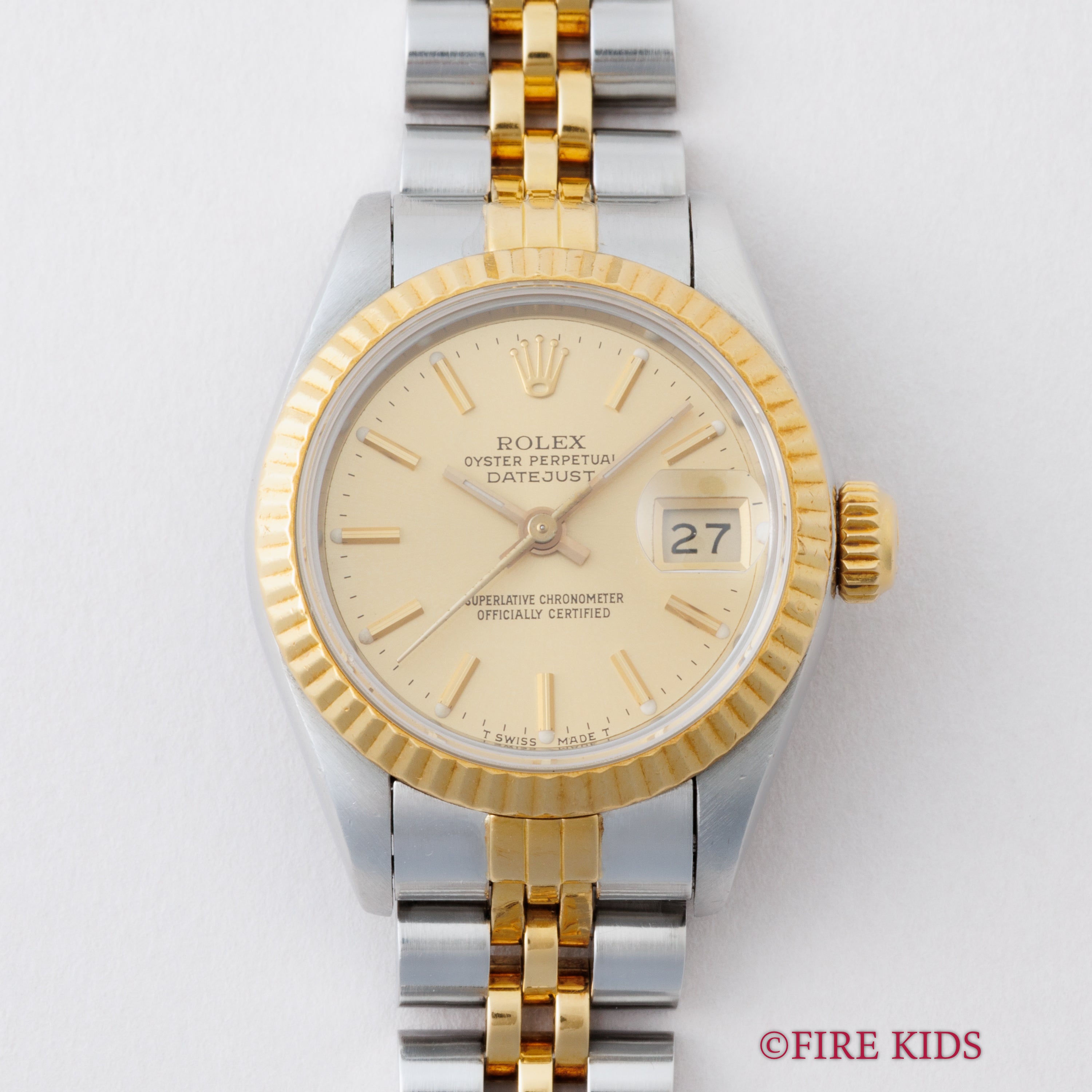 ロレックス デイトジャスト 自動巻き 1987年製 レディース コンビ Ref.69173 シャンパンダイヤル