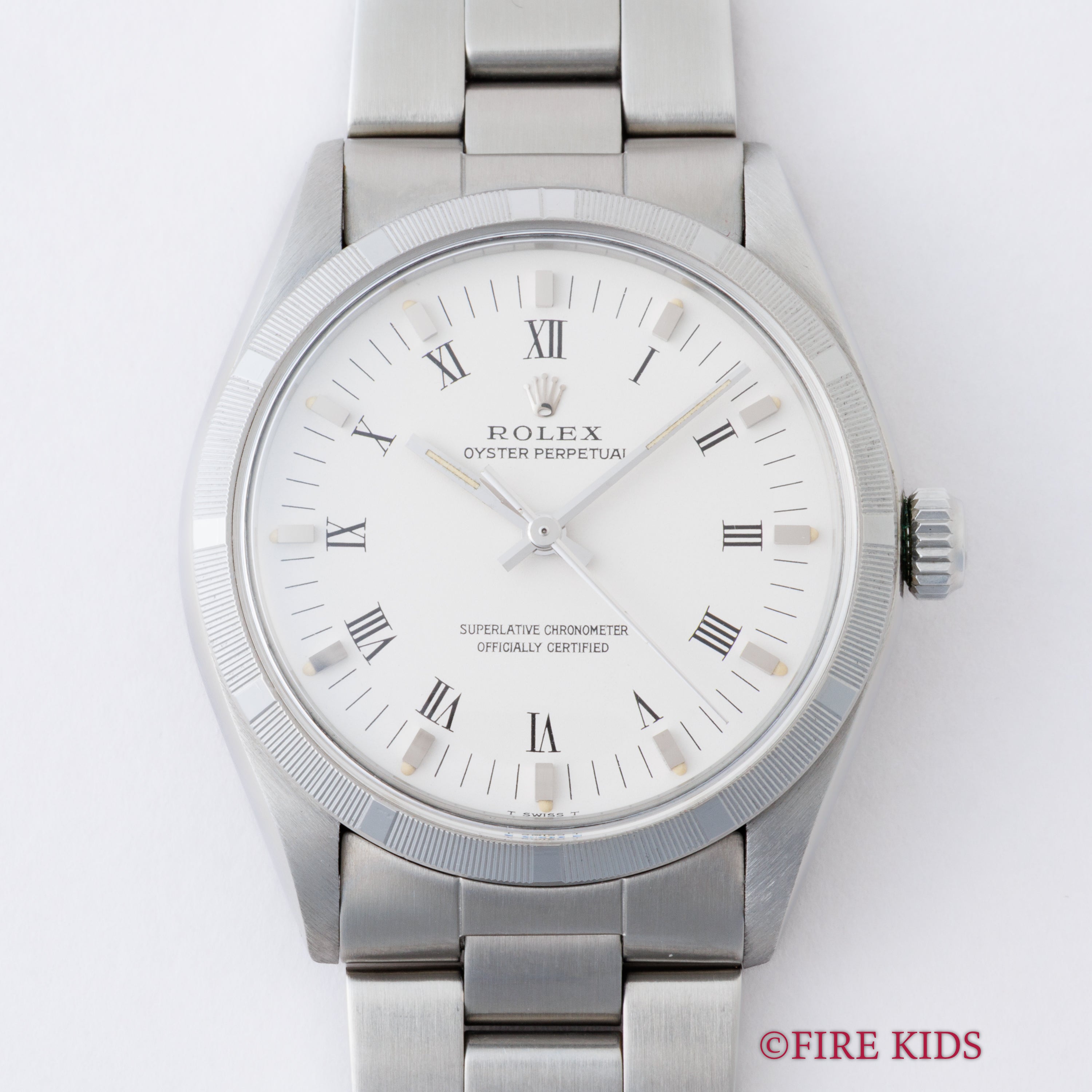 ロレックス オイスターパーペチュアル  1972年製 ファインリーエンジンターンドベゼル ホワイトローマン 自動巻き Ref.1003 Cal.1570