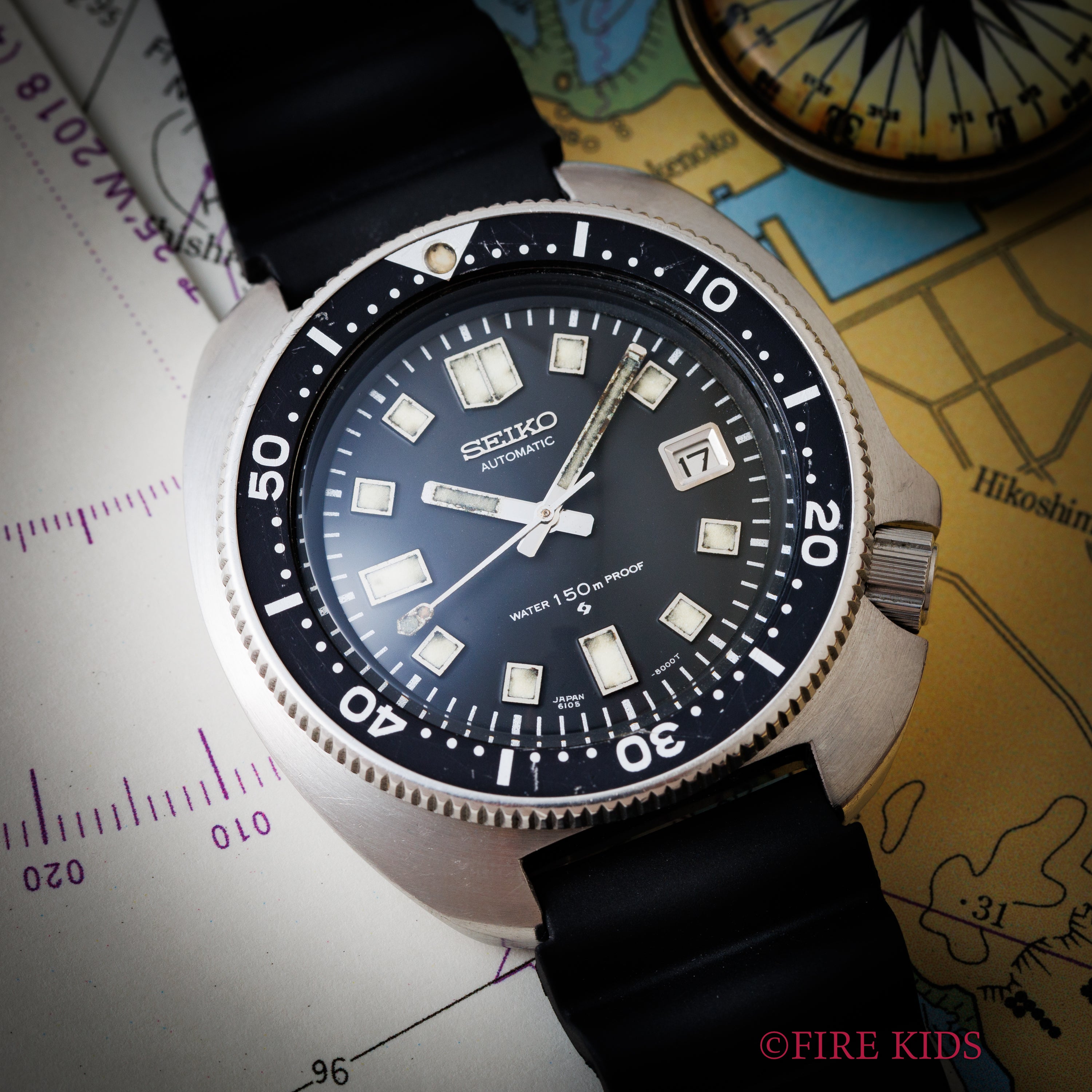 セイコー 150mダイバー 2nd後期最初期型 ウエムラダイバー 1970年製（昭和45年製） 自動巻き Ref.6105-8110