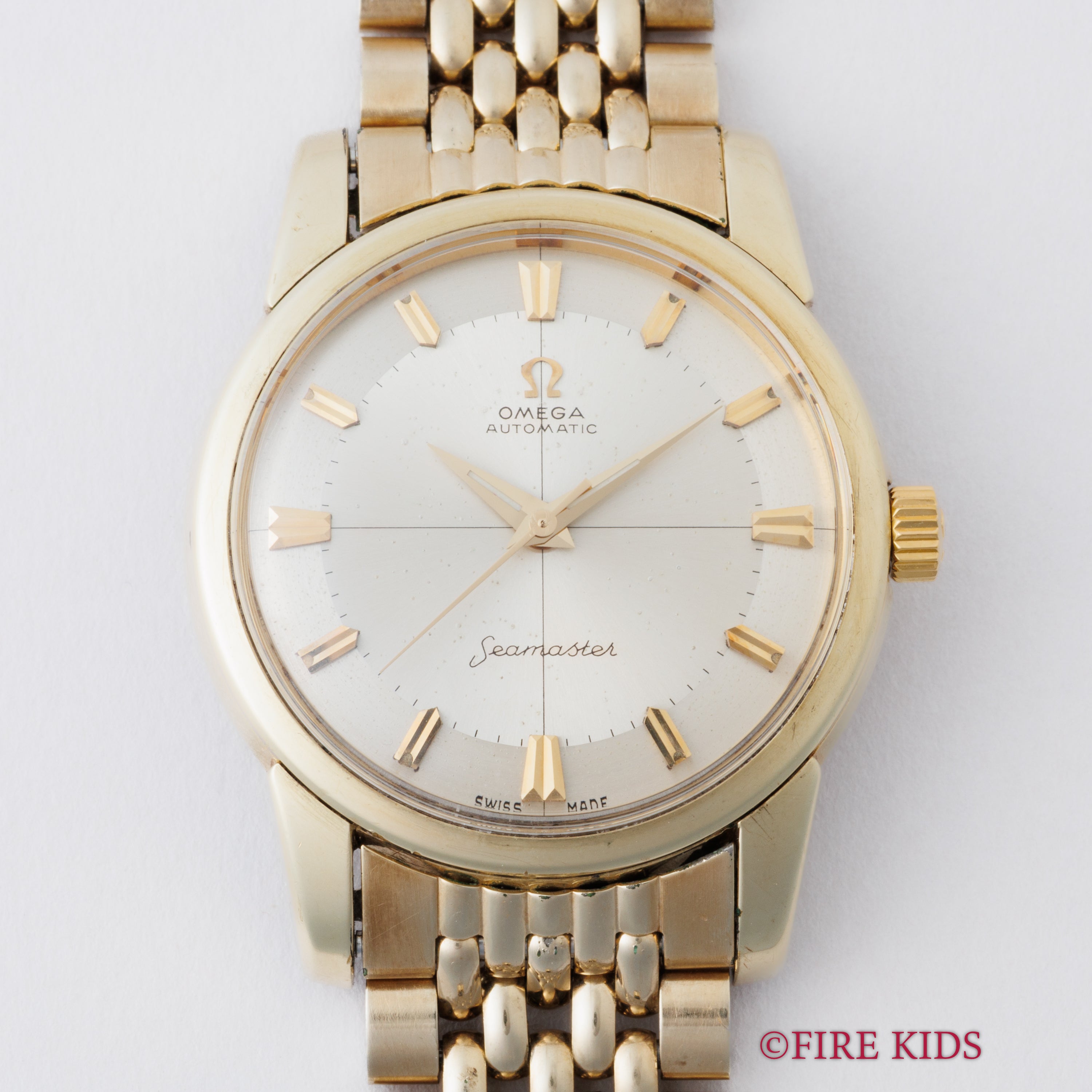 オメガ シーマスター クロスライン 1962年製 自動巻き トップゴールドケース 純正ブレス