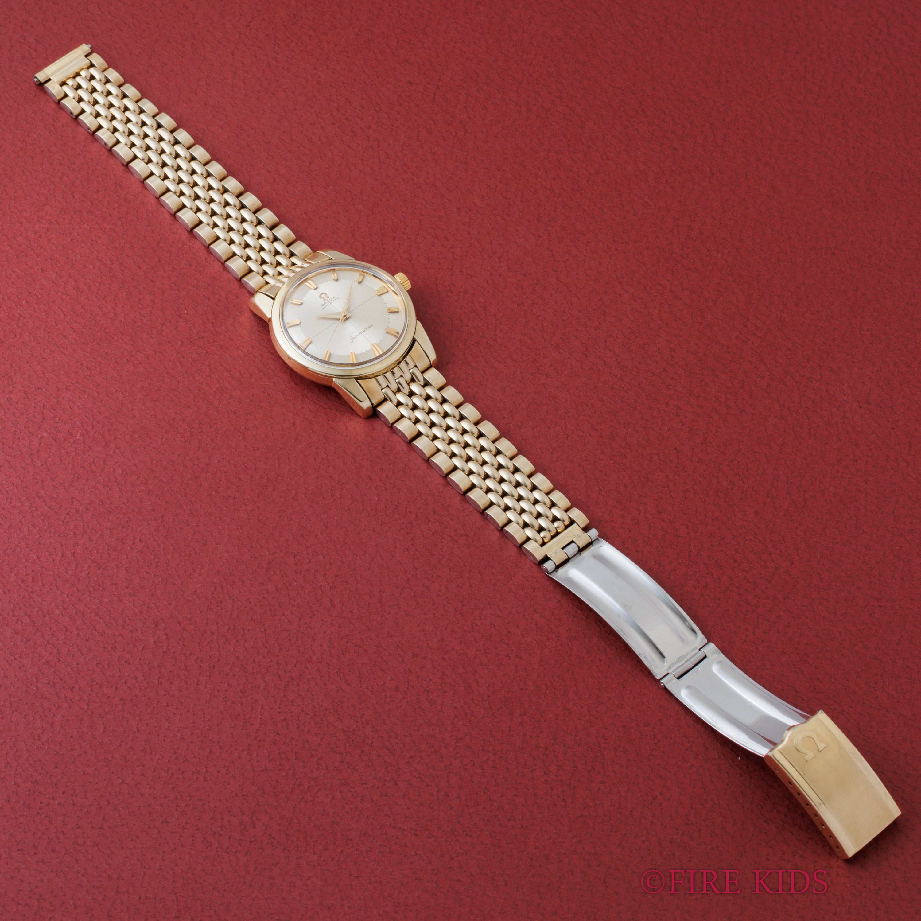 オメガ シーマスター クロスライン 1962年製 自動巻き トップゴールドケース 純正ブレス