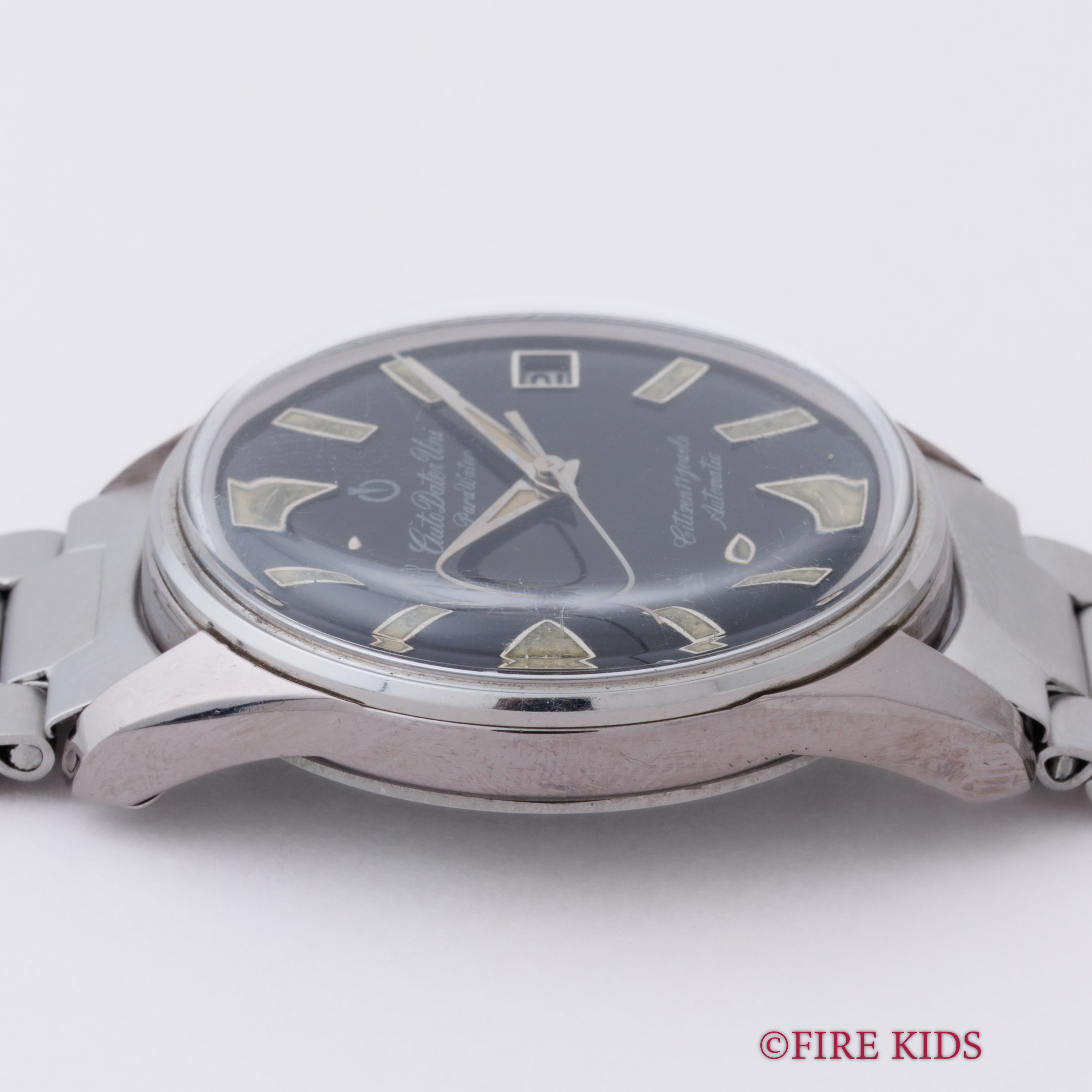 シチズン オートデーター ユニ パラウォーター 1964年製 ブラックミラー 自動巻き 取説、タグ付き