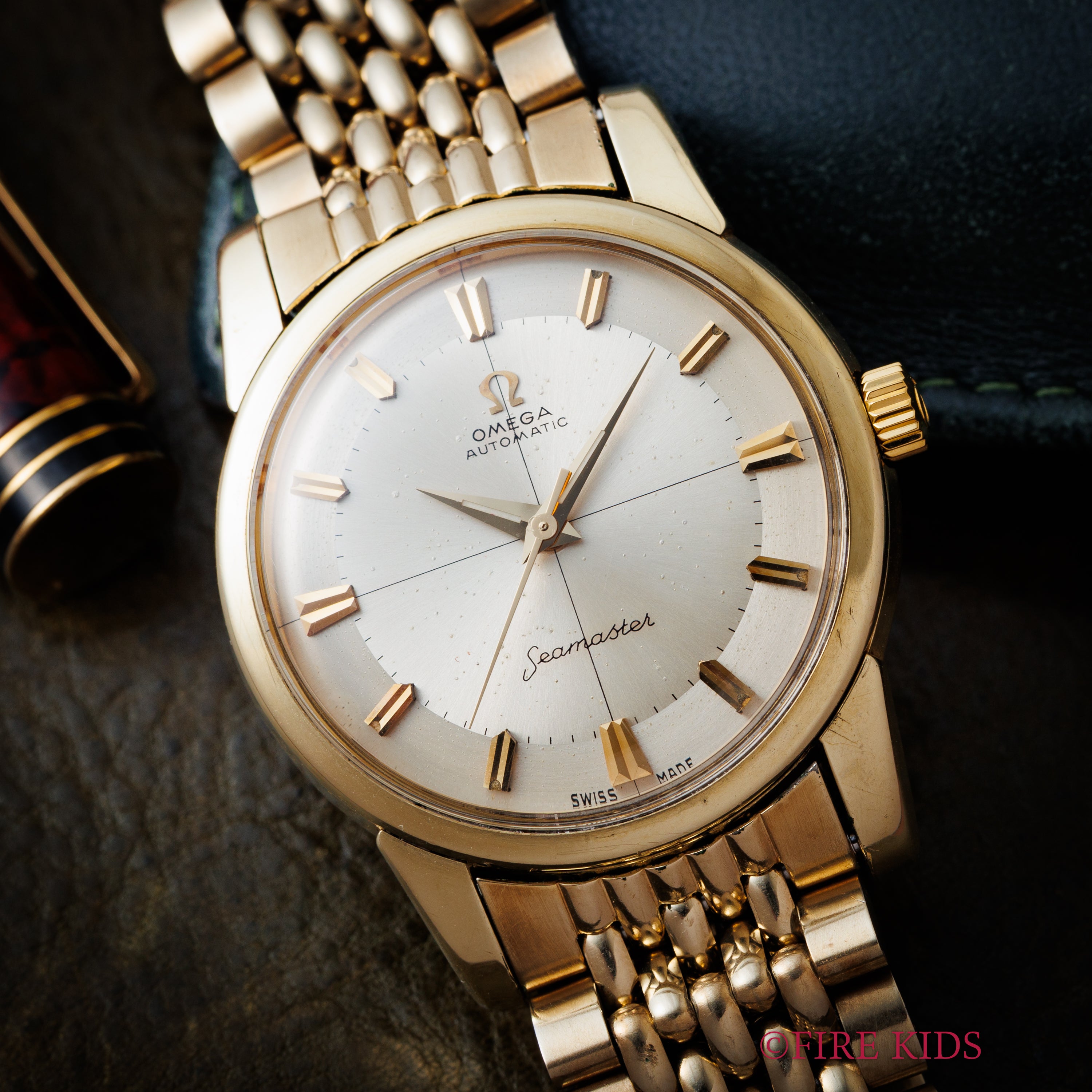 オメガ シーマスター クロスライン 1962年製 自動巻き トップゴールドケース 純正ブレス