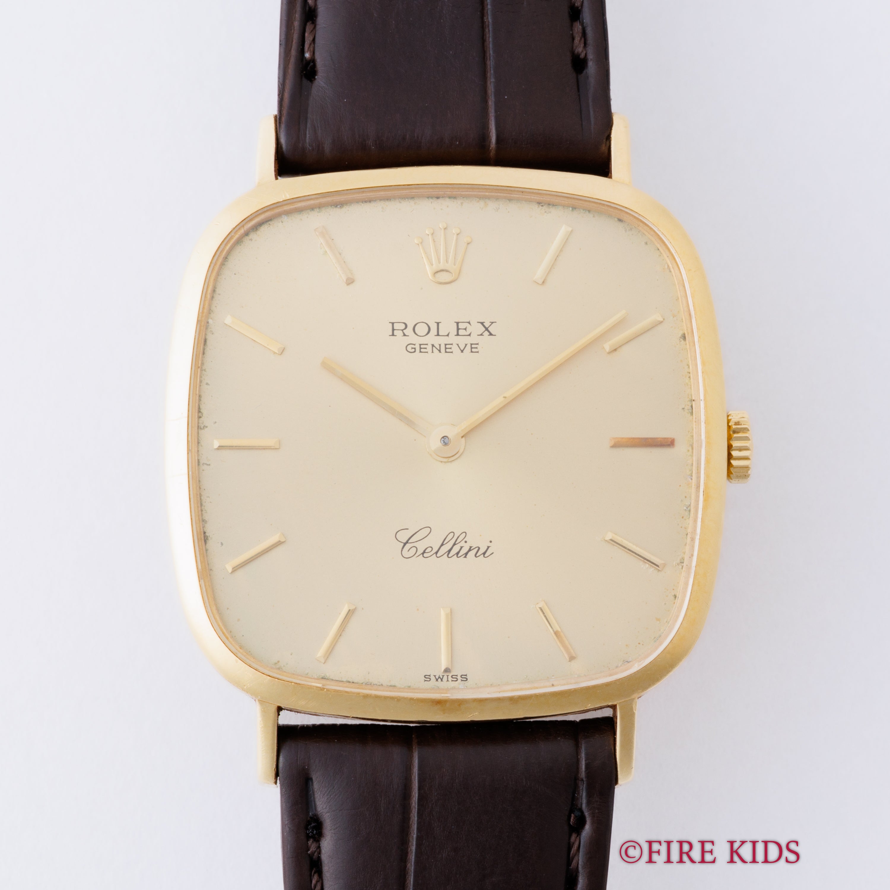 ロレックス チェリーニ スクエア Ref.4114 18金イエローゴールド 純正尾錠付き ギャラ付き