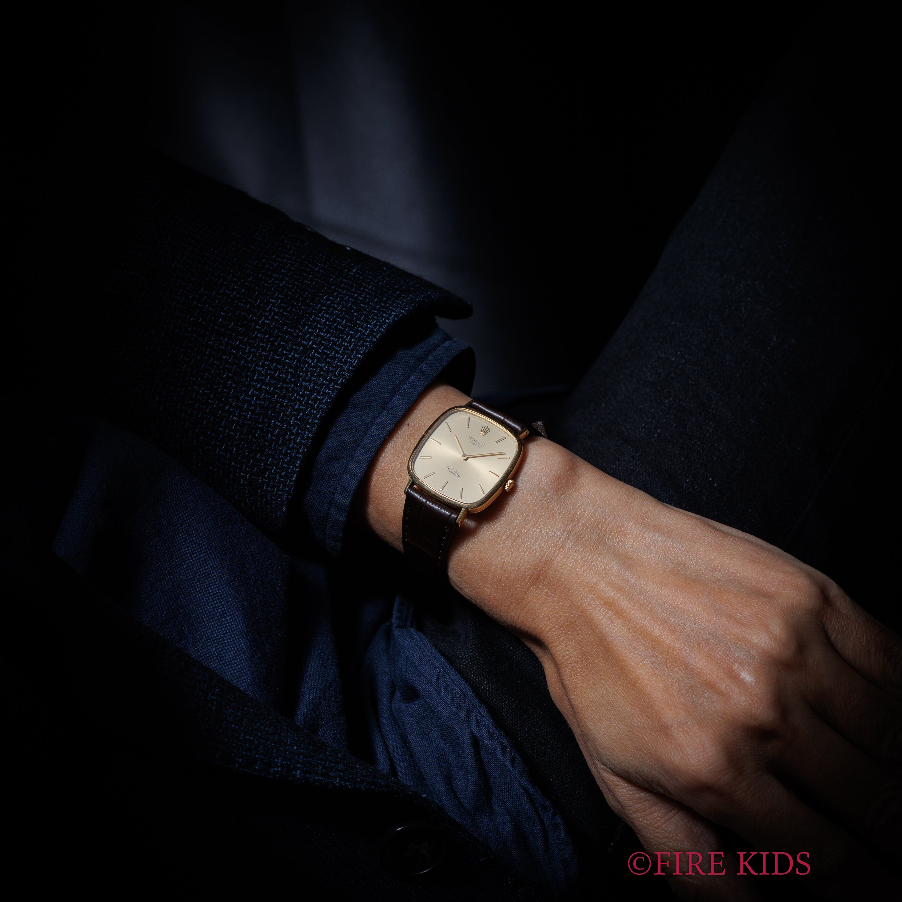 ロレックス チェリーニ スクエア Ref.4114 18金イエローゴールド 純正尾錠付き ギャラ付き