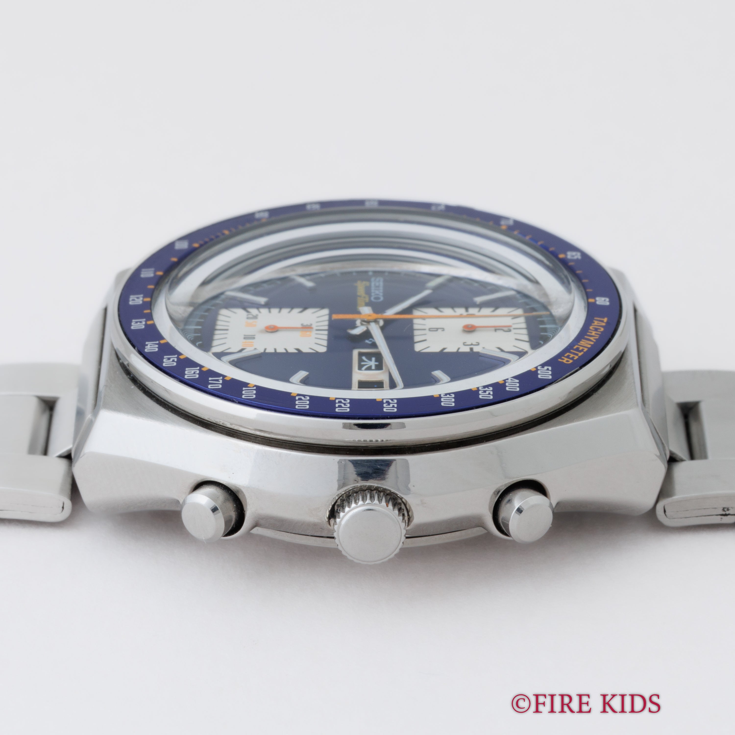 セイコー 角目 自動巻クロノグラフ 1976年製 Ref.6138-0030 ブルーダイヤル 純正ブレス付き