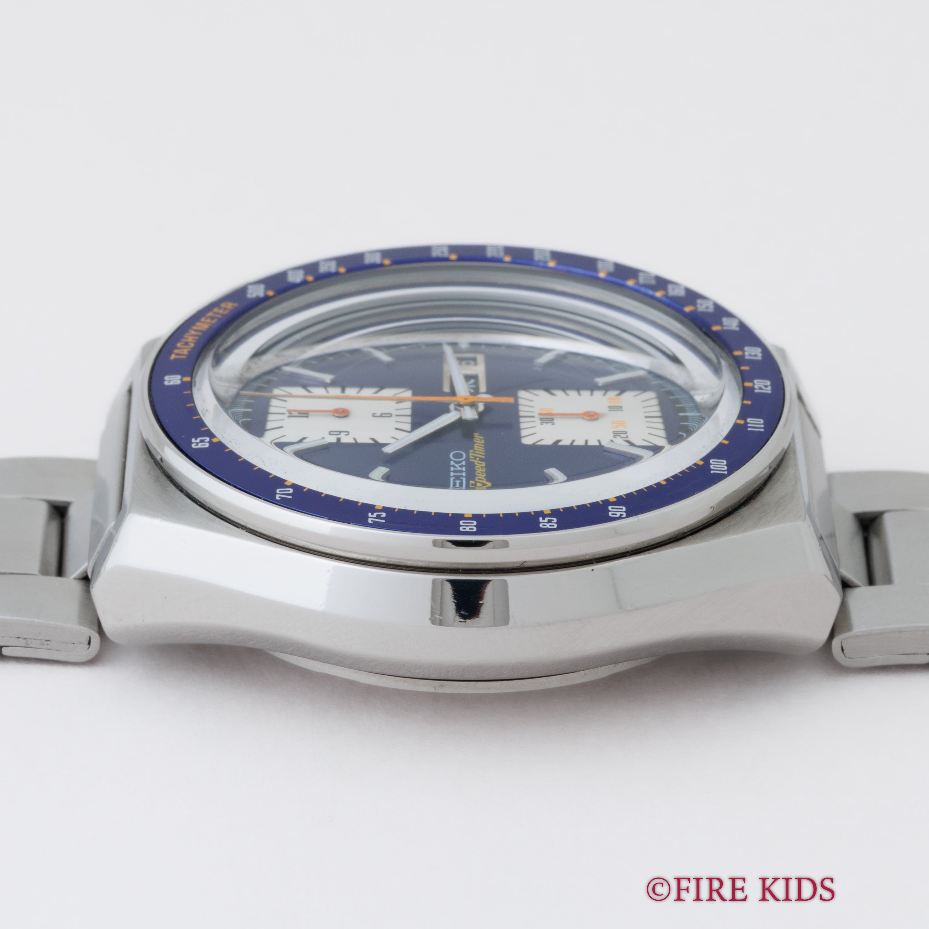 セイコー 角目 自動巻クロノグラフ 1976年製 Ref.6138-0030 ブルーダイヤル 純正ブレス付き