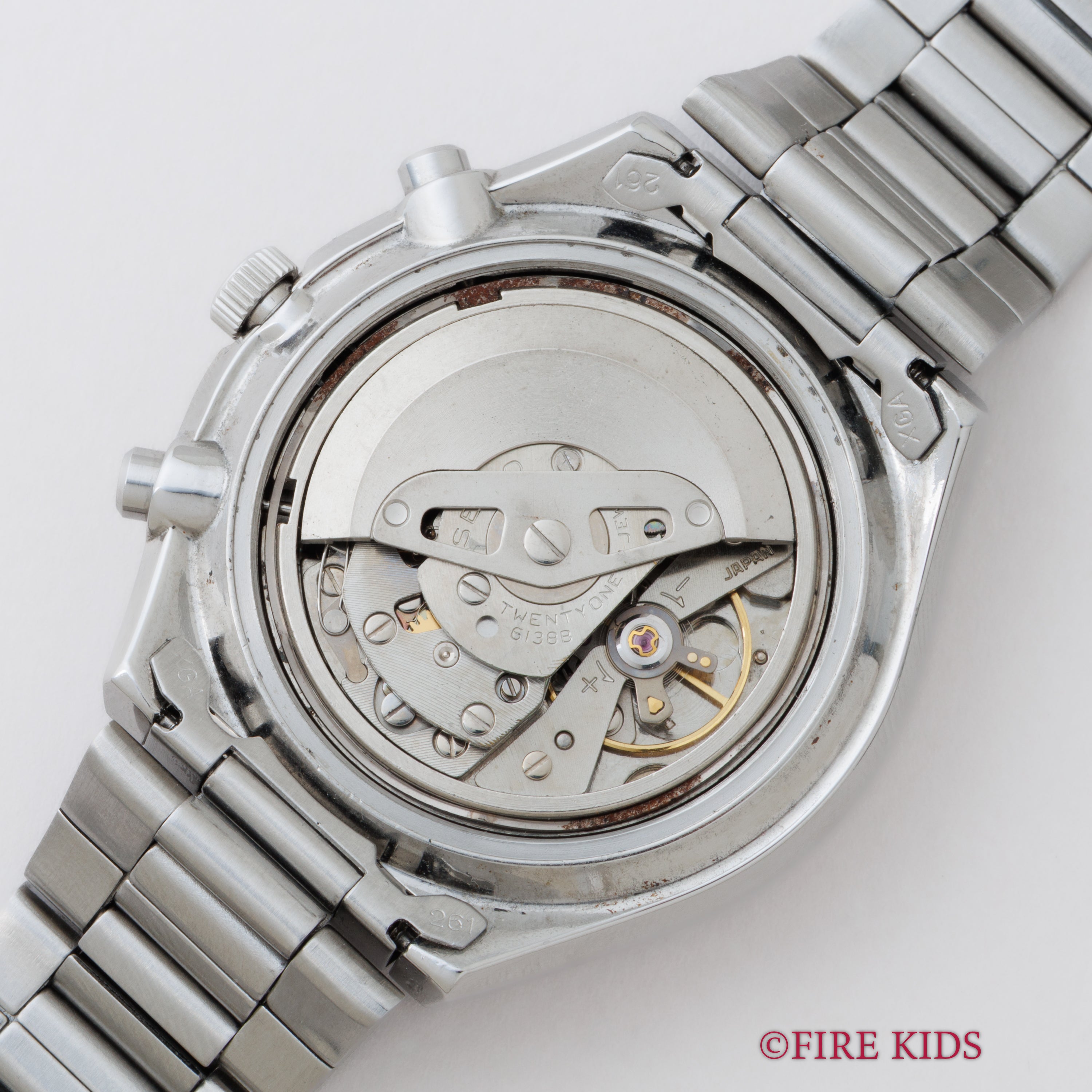 セイコー 角目 自動巻クロノグラフ 1976年製 Ref.6138-0030 ブルーダイヤル 純正ブレス付き