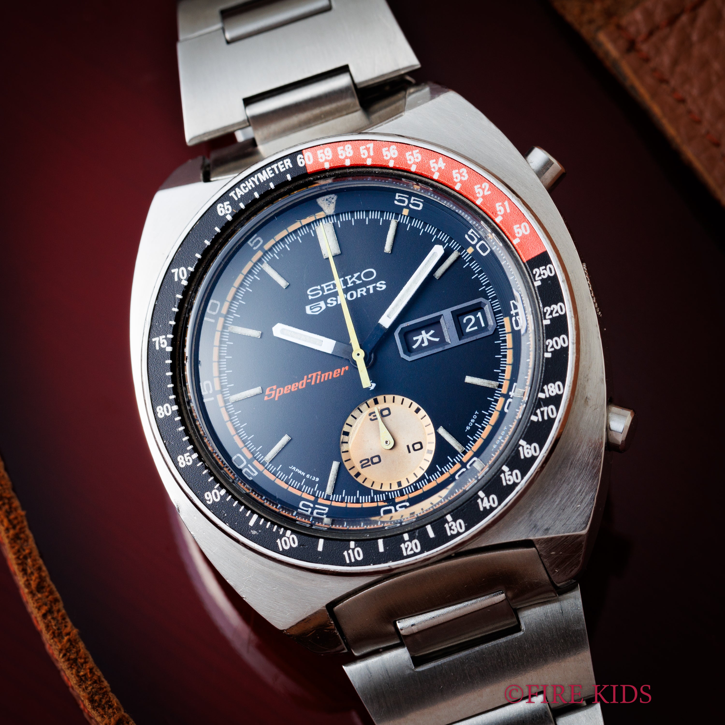 セイコー 5スポーツ スピードタイマー 1973年製 Ref.6139-6032 コークベゼル 国内仕様 純正ブレス