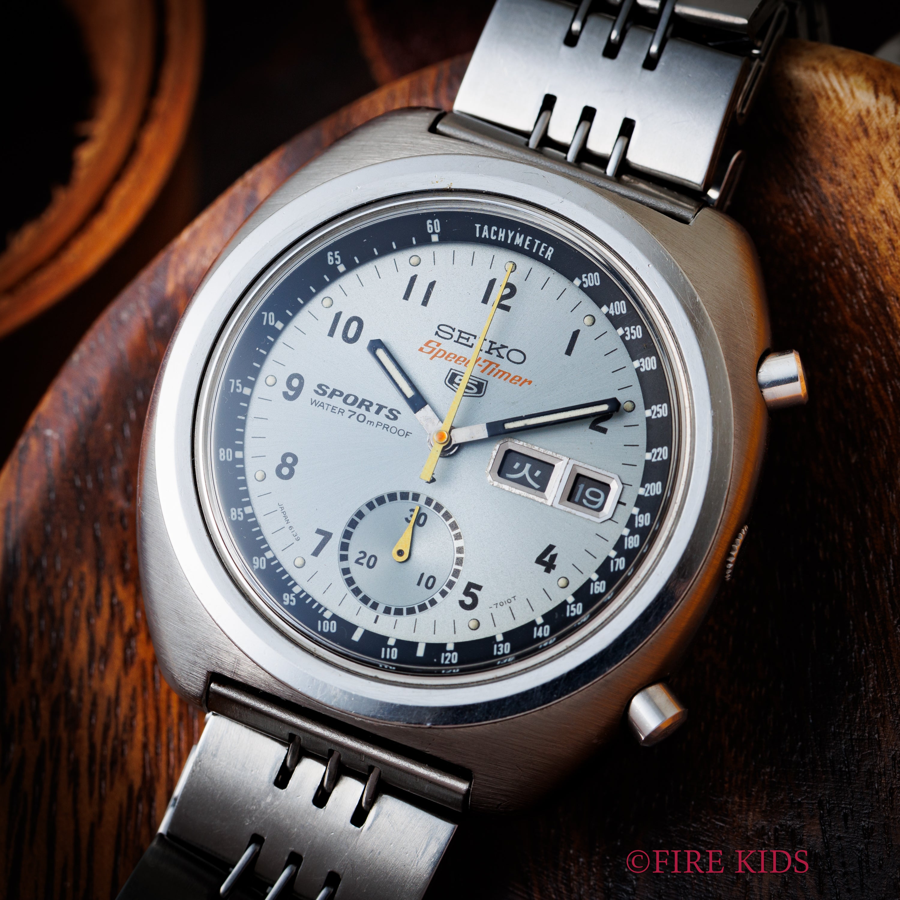 セイコー スピードタイマー 5スポーツ アイスバーグ Ref.6139-7010 1970年製 純正ブレス付き Cal.6139A 自動巻きクロノグラフ