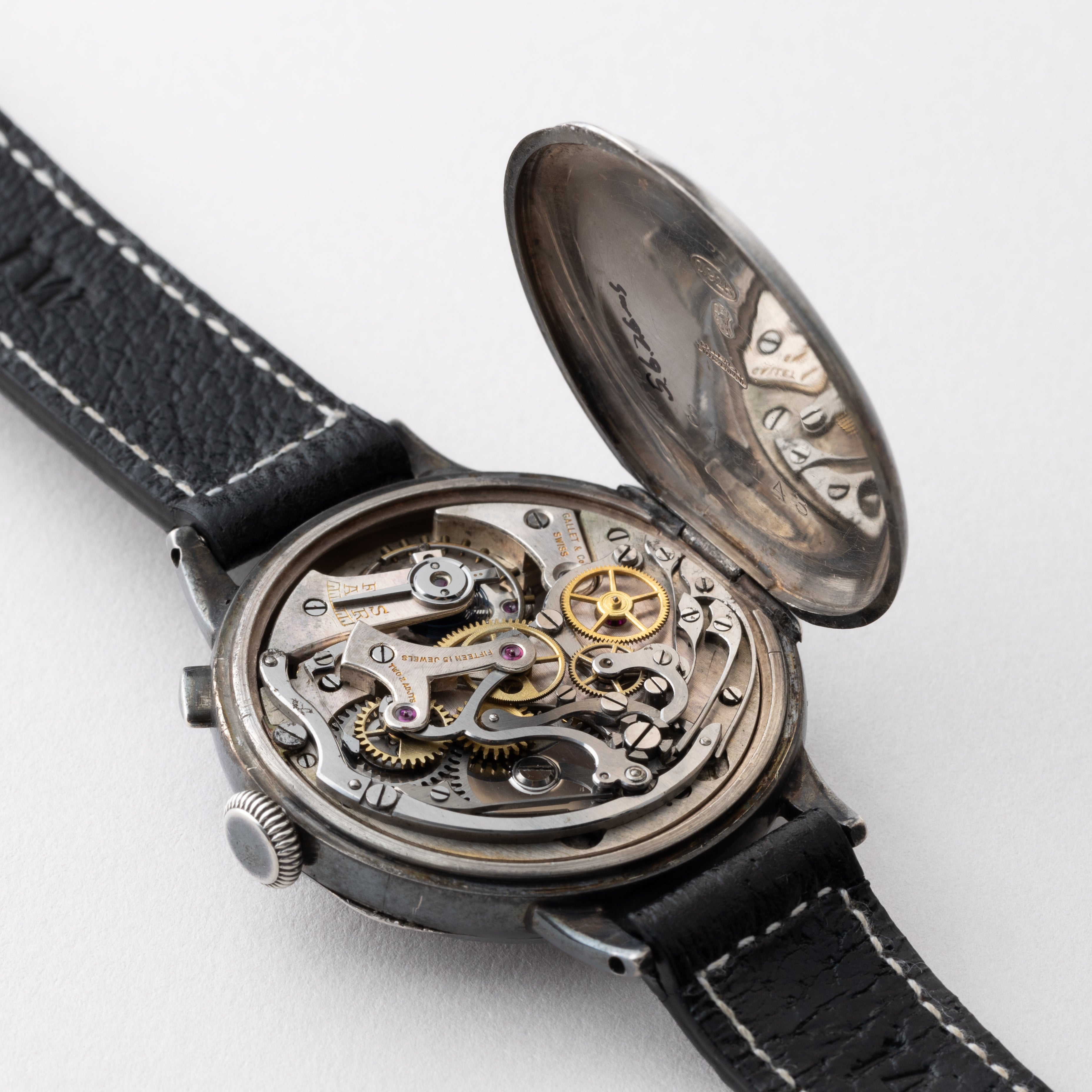 ギャレット ポーセリン銀無垢クロノグラフ ミネルバ13-20CH 1930年代