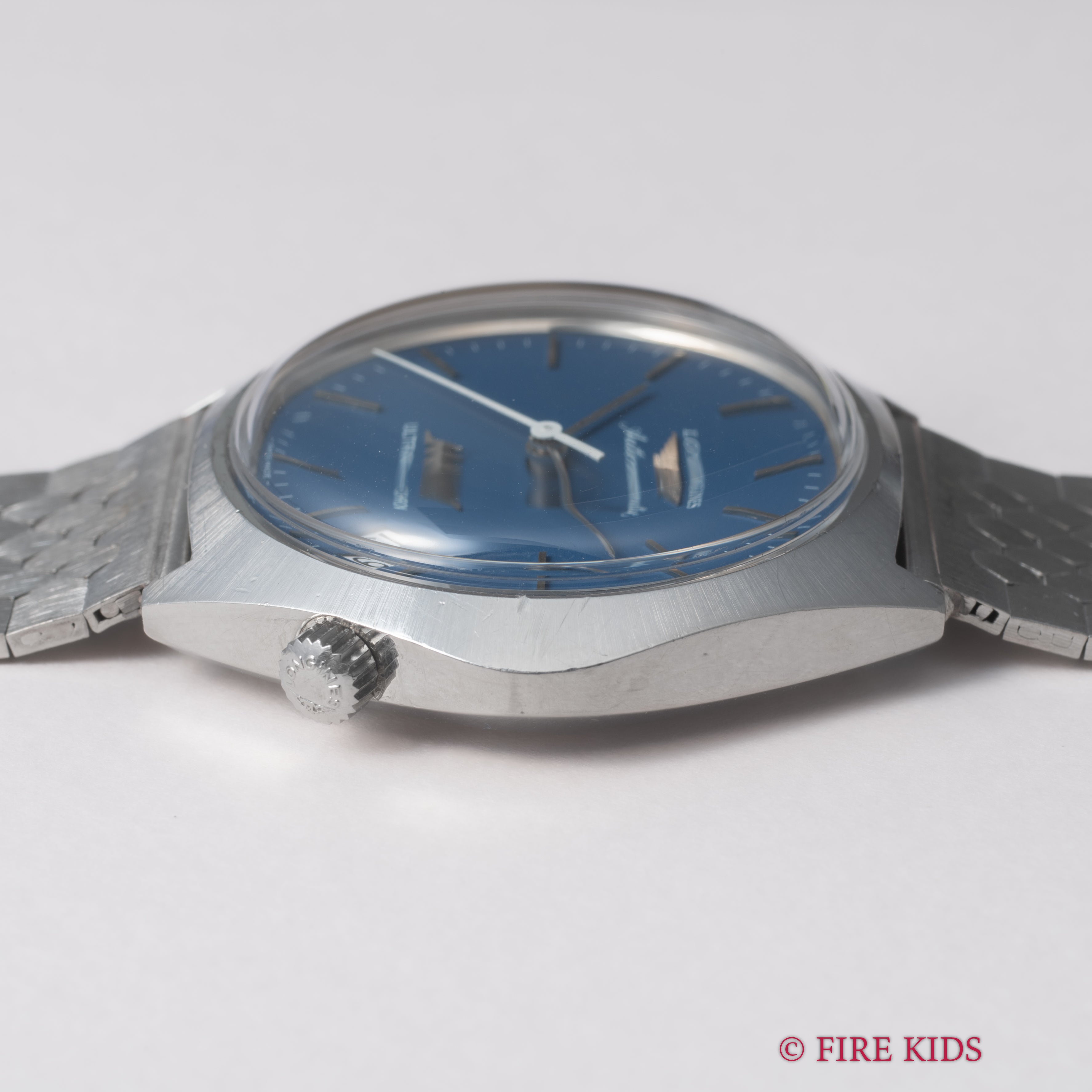 ロンジン ウルトラクロン ブルーダイヤル 1970年代製 ハイビート自動巻 社外ブレス