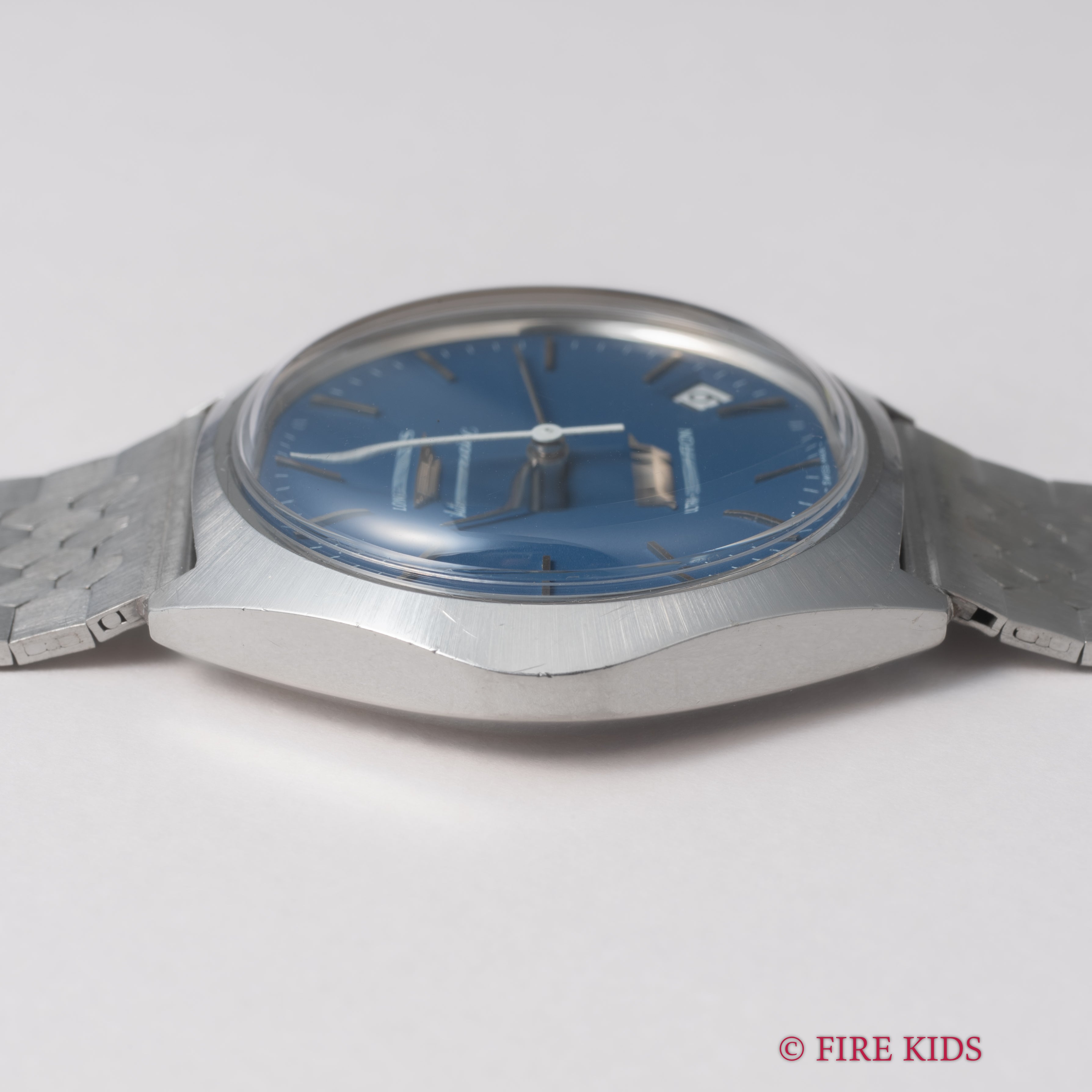 ロンジン ウルトラクロン ブルーダイヤル 1970年代製 ハイビート自動巻 社外ブレス