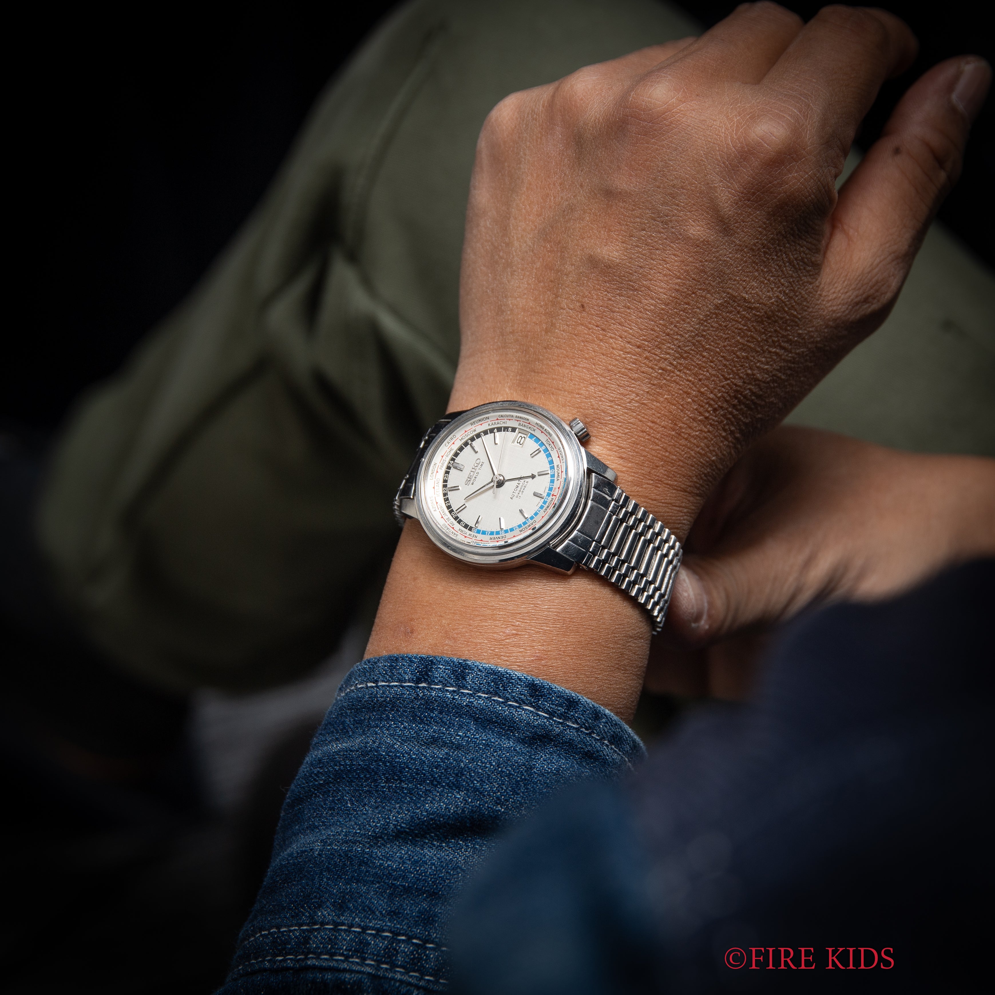 セイコー ワールドタイム ファーストモデル 1964年製 Ref.6217-7000 希少オリンピックマーク 純正ブレス