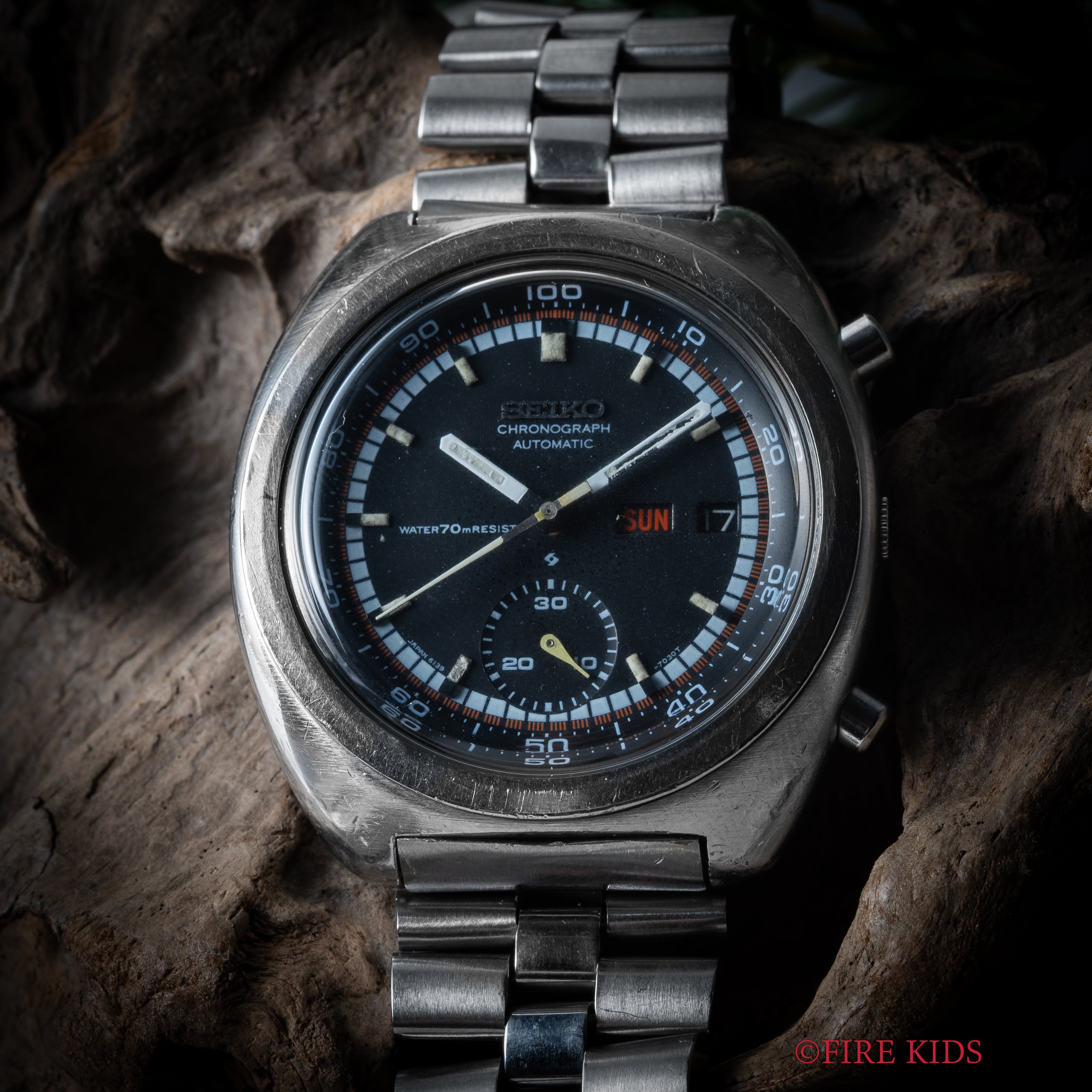 セイコー クロノグラフ 1971年製 自動巻クロノグラフ デシマルメーター Ref.6139-7002 純正ブレス