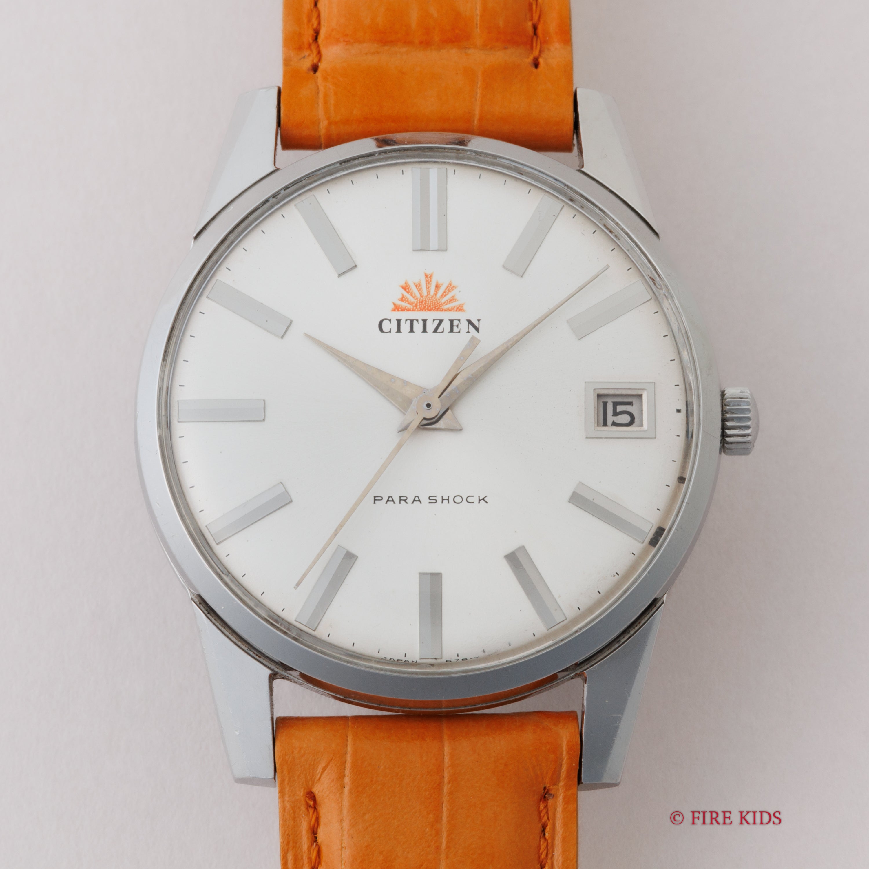 シチズン ラウンドケース パラショック 中三針 朝日新聞 1960年代製 手巻き