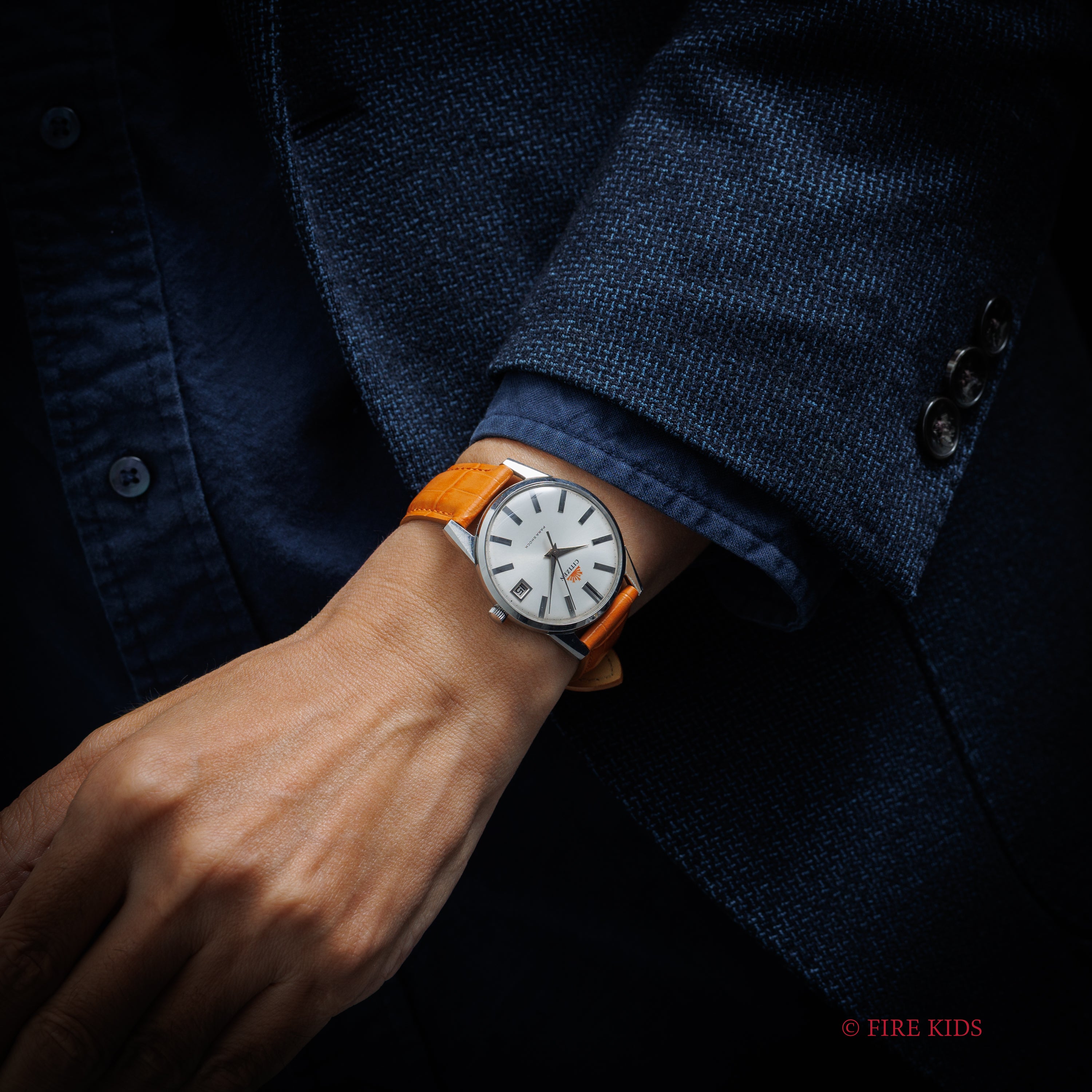 シチズン ラウンドケース パラショック 中三針 朝日新聞 1960年代製 手巻き