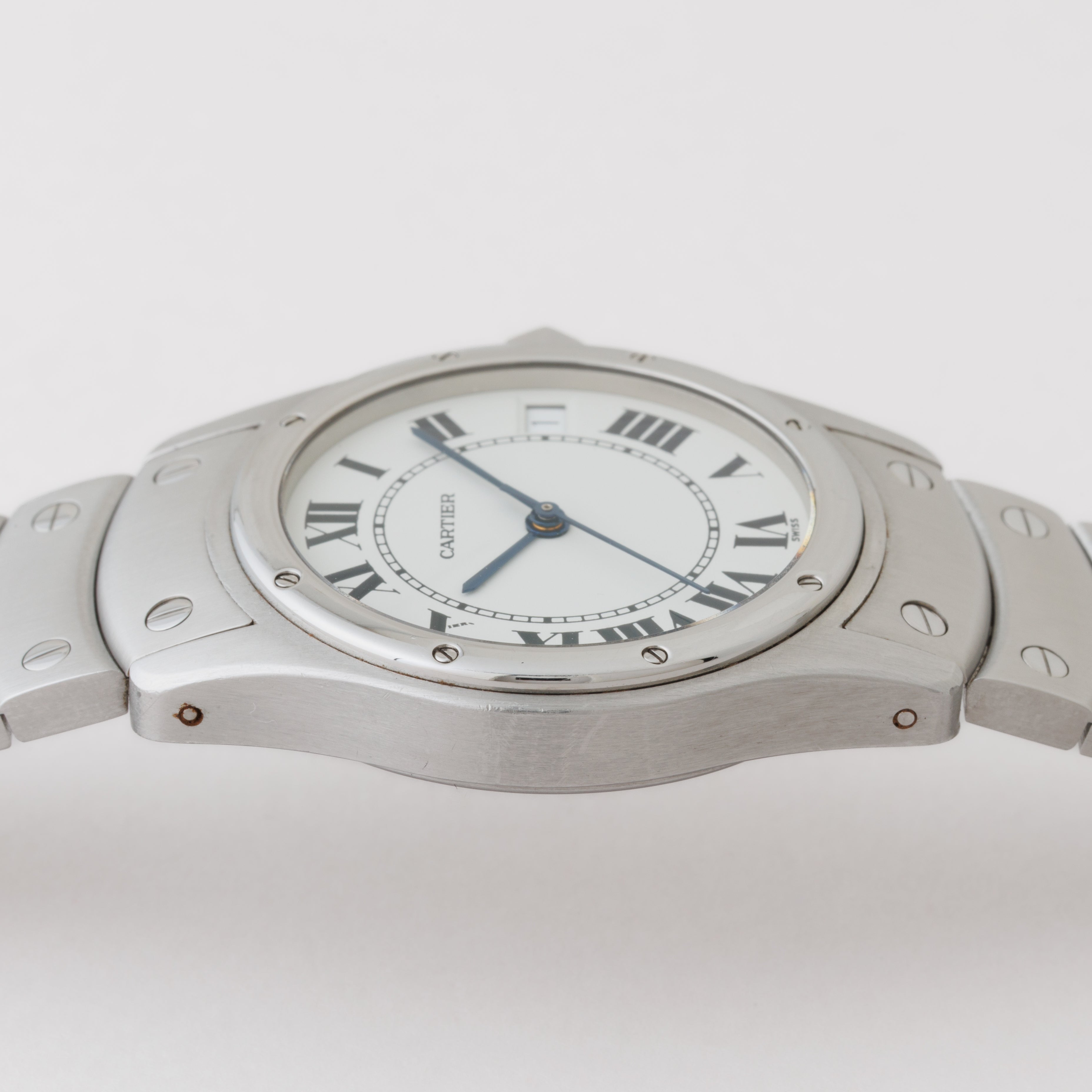 カルティエ サントス ロンド LMサイズ 自動巻き 1990年代製 ホワイトローマンダイヤル
