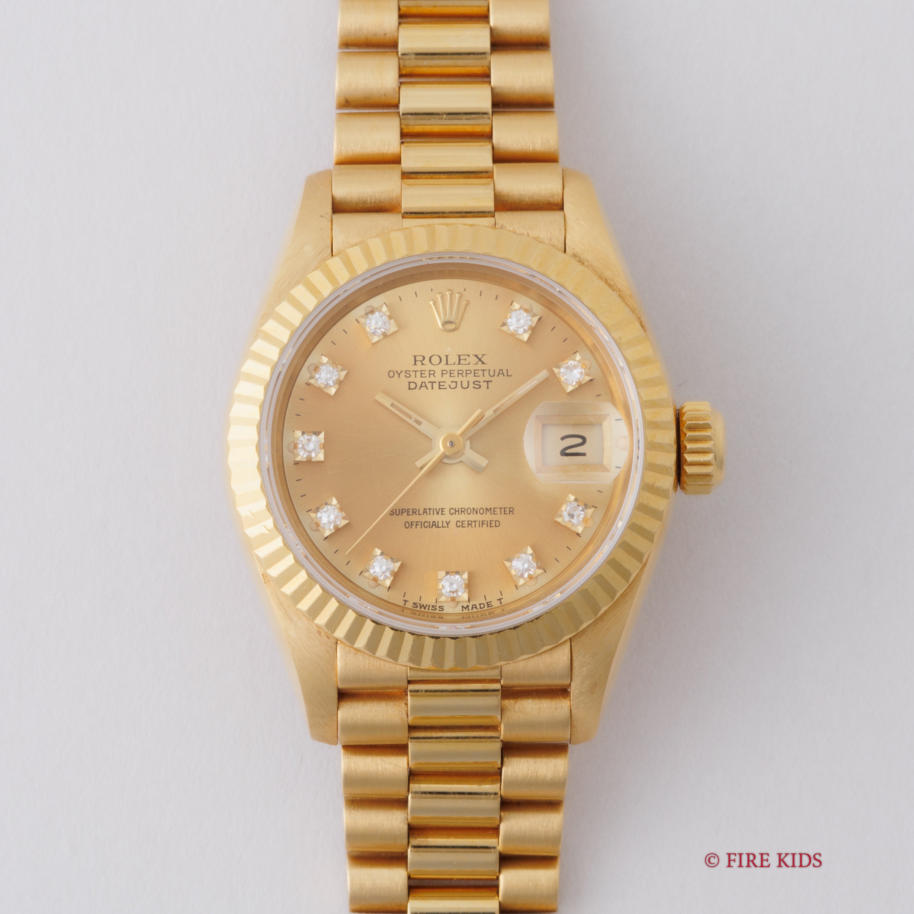 ロレックス 18金無垢レディース デイトジャスト 10Pダイヤ 1990年製(平成2年製） Ref.69178