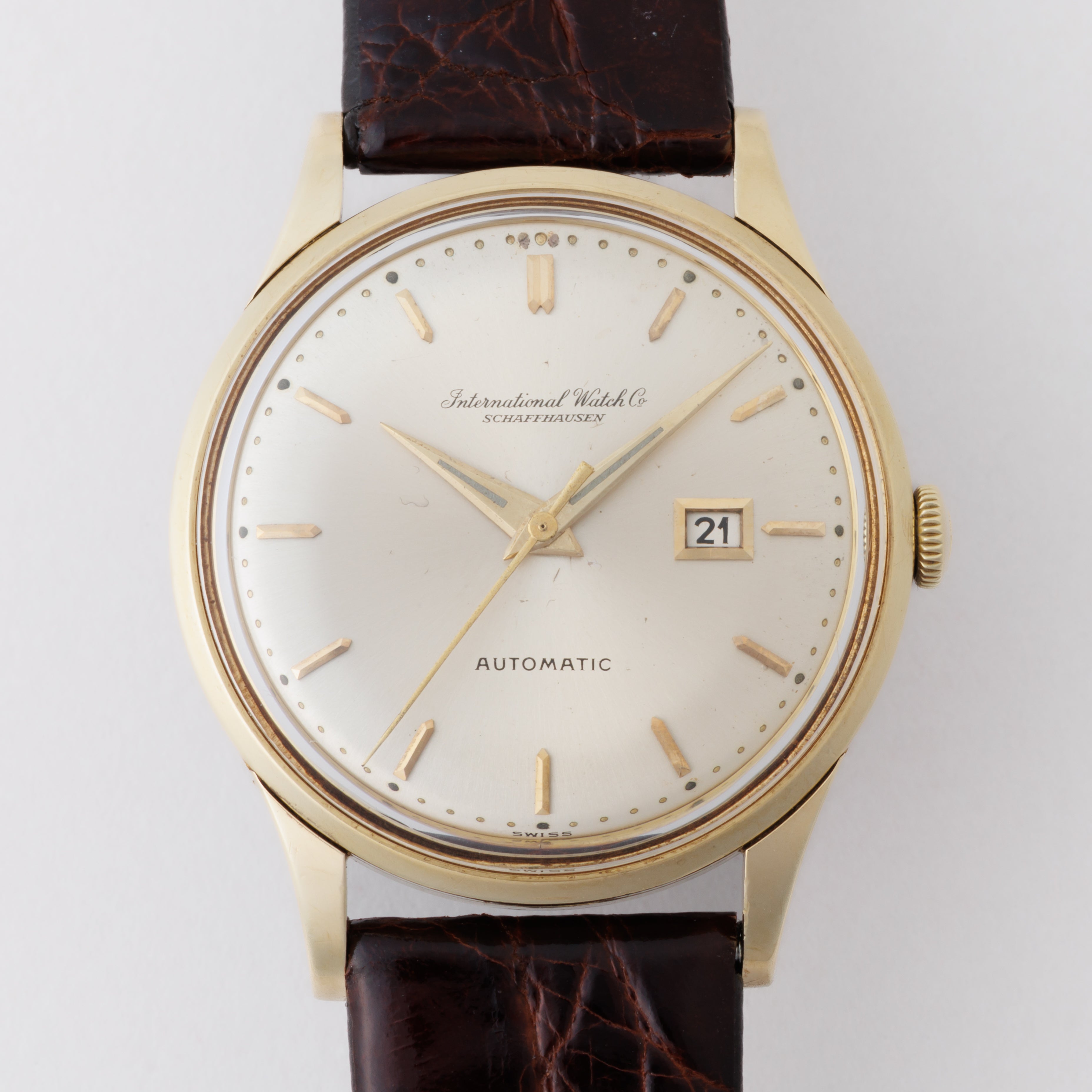 IWC ラウンドケース 自動巻き YG/SS 金無垢 バックステン Ref.709A 1964年製 Cal.8531