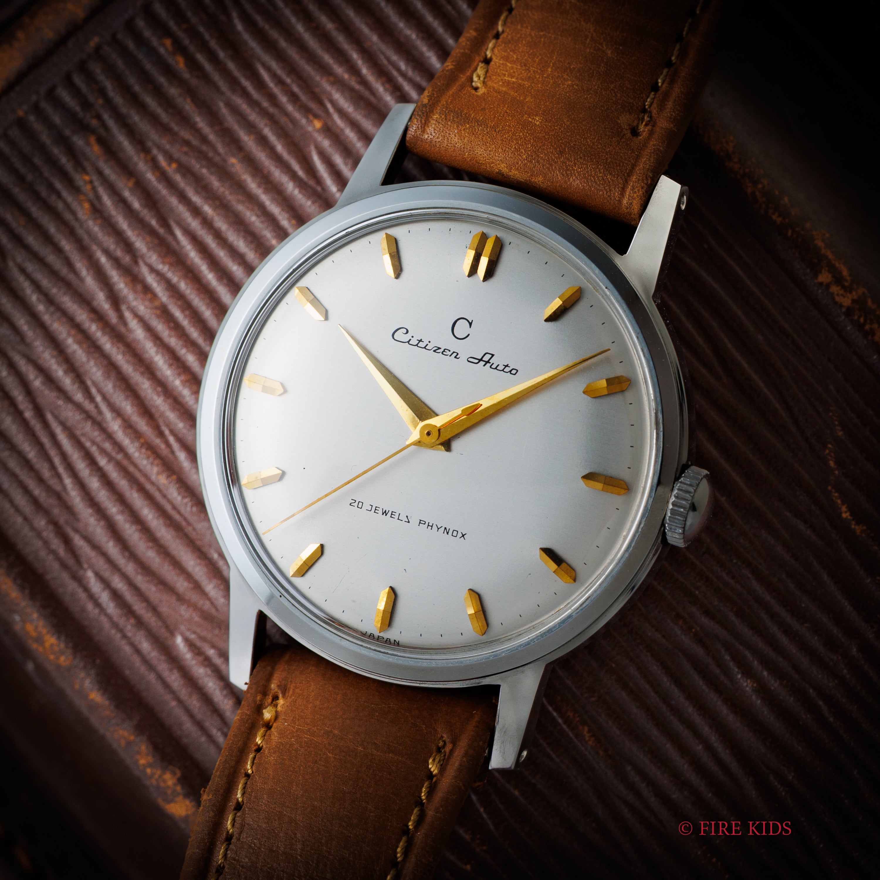 シチズン オート 1958年製 未使用品 箱、タグ付き 自動巻き オリジナル革ベルト、尾錠付き