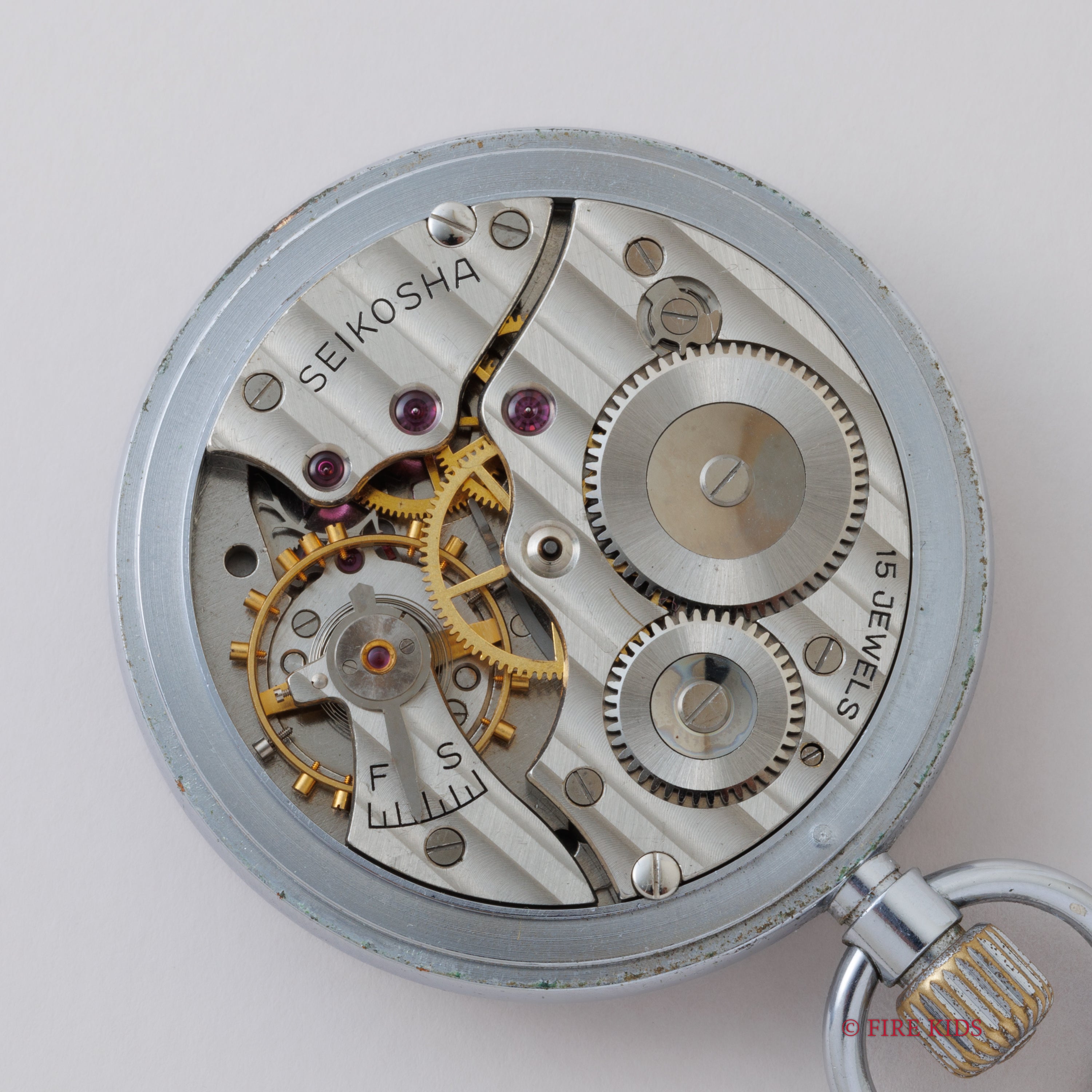 セイコー 1954年製 国鉄時計 ポケットウォッチ 19セイコー 15石手巻 国鉄四国 セコンドセッティング