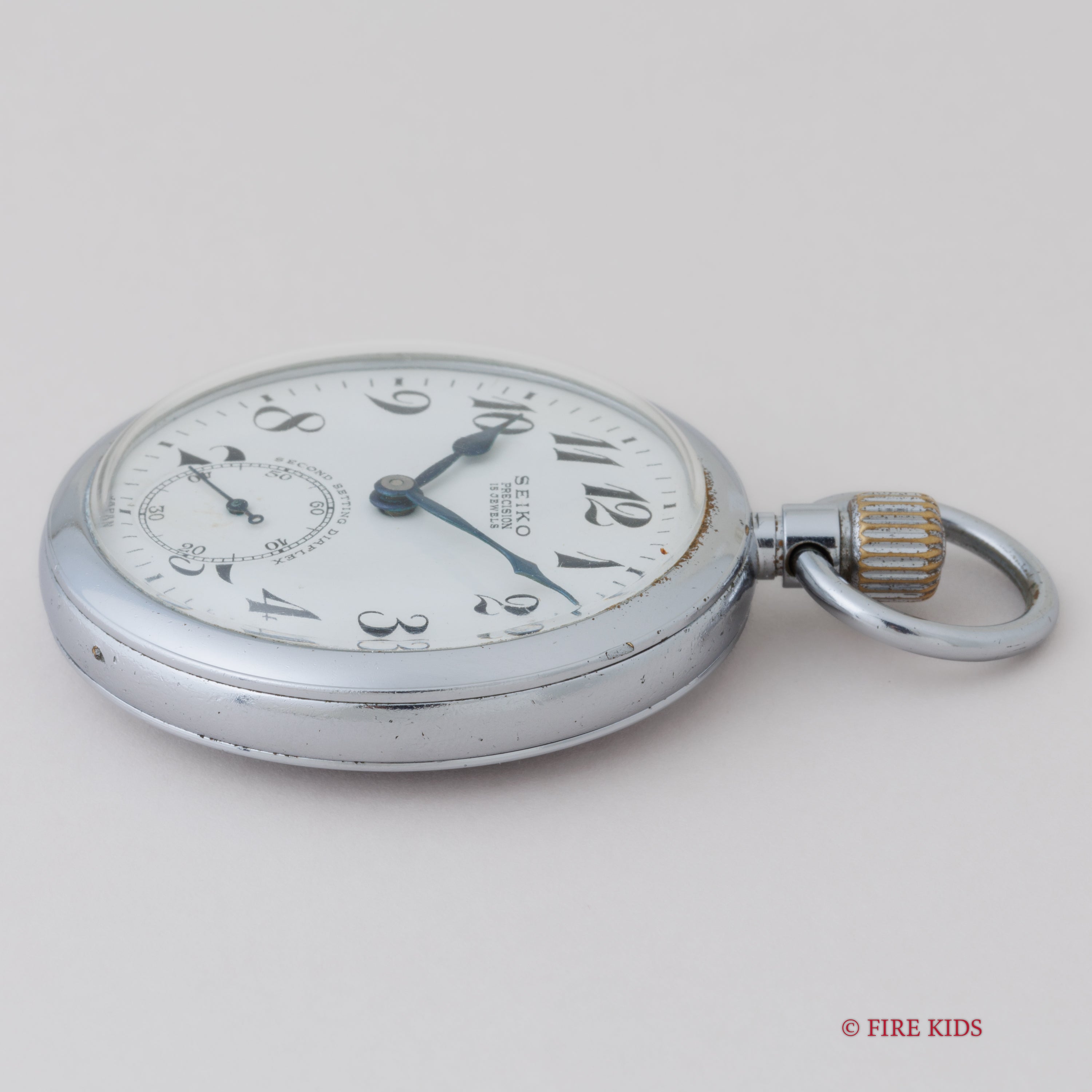 セイコー 1954年製 国鉄時計 ポケットウォッチ 19セイコー 15石手巻 国鉄四国 セコンドセッティング