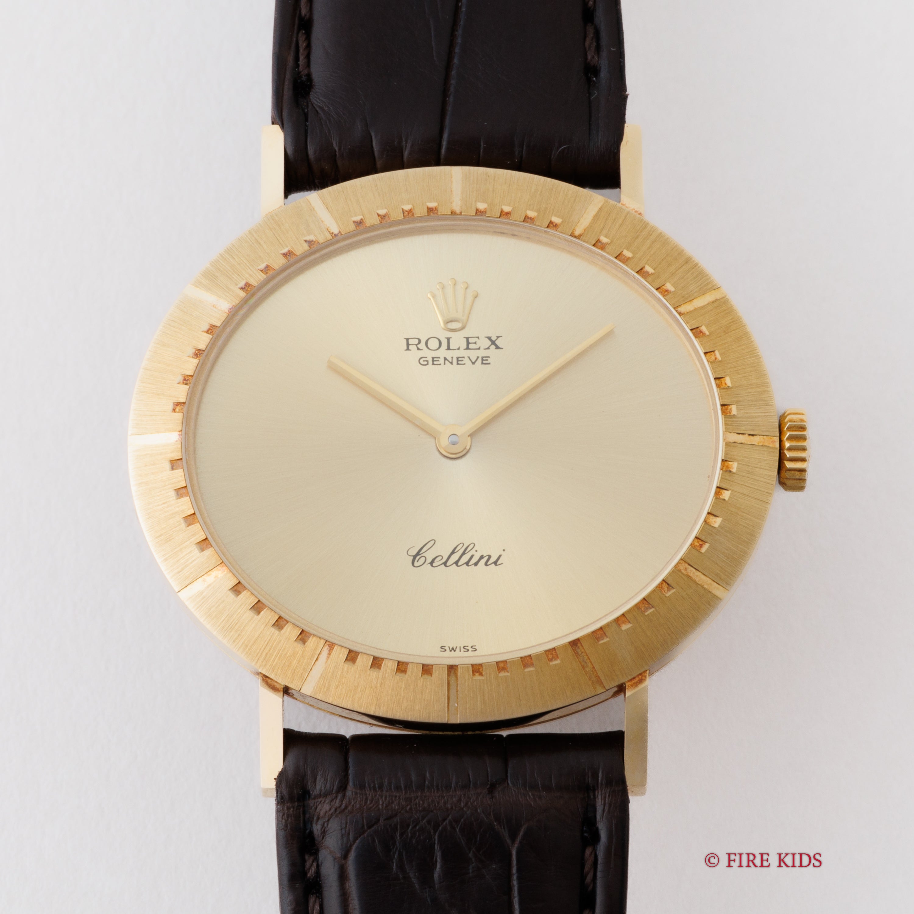 ロレックス チェリーニ 18金無垢 1990~91年製 オーバル型 手巻き Ref.4083 純正金無垢王冠尾錠