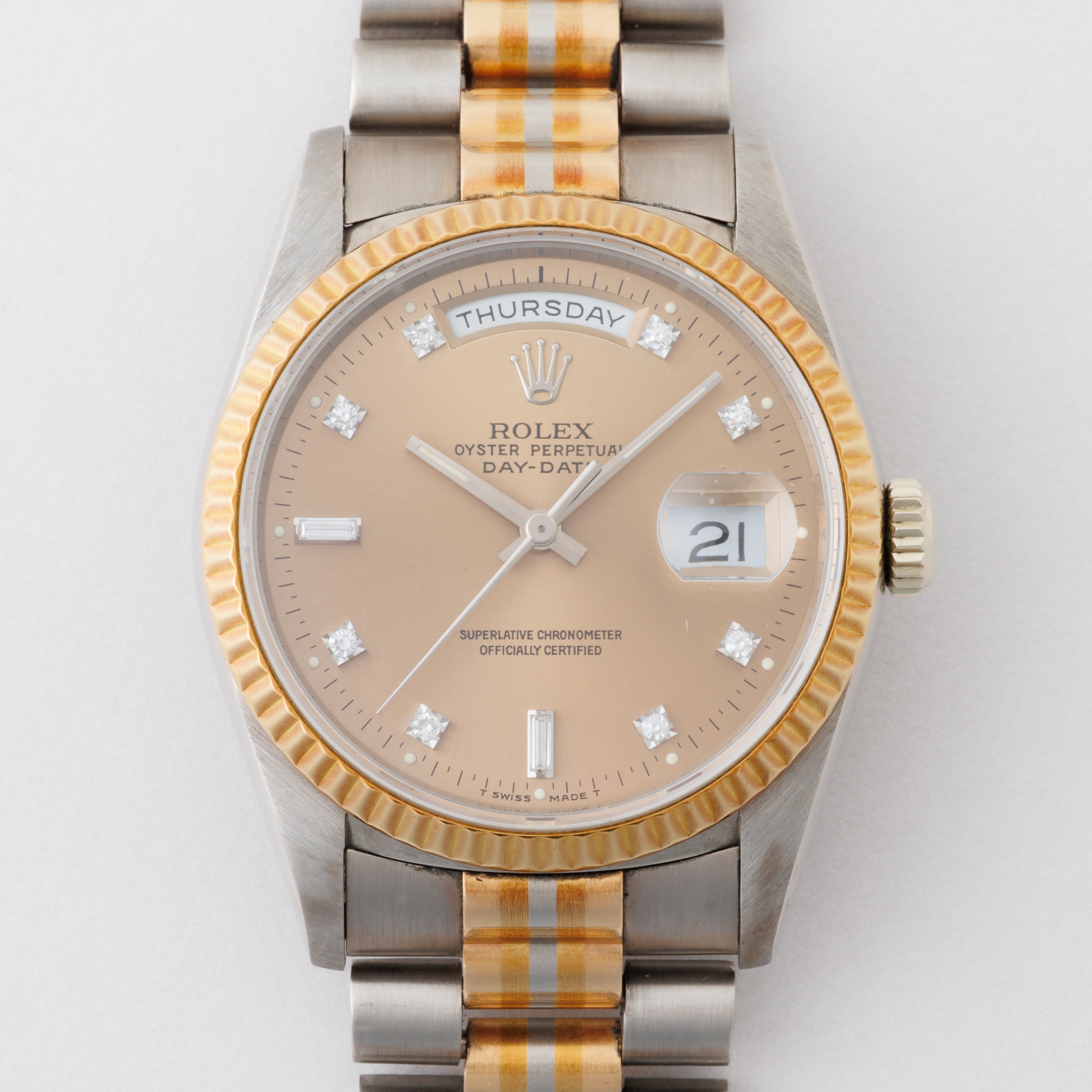 ロレックス デイデイト トリドール 10PDコッパーダイヤル 1990年～1991年製 18金無垢 Ref.18239B 箱、取説付き