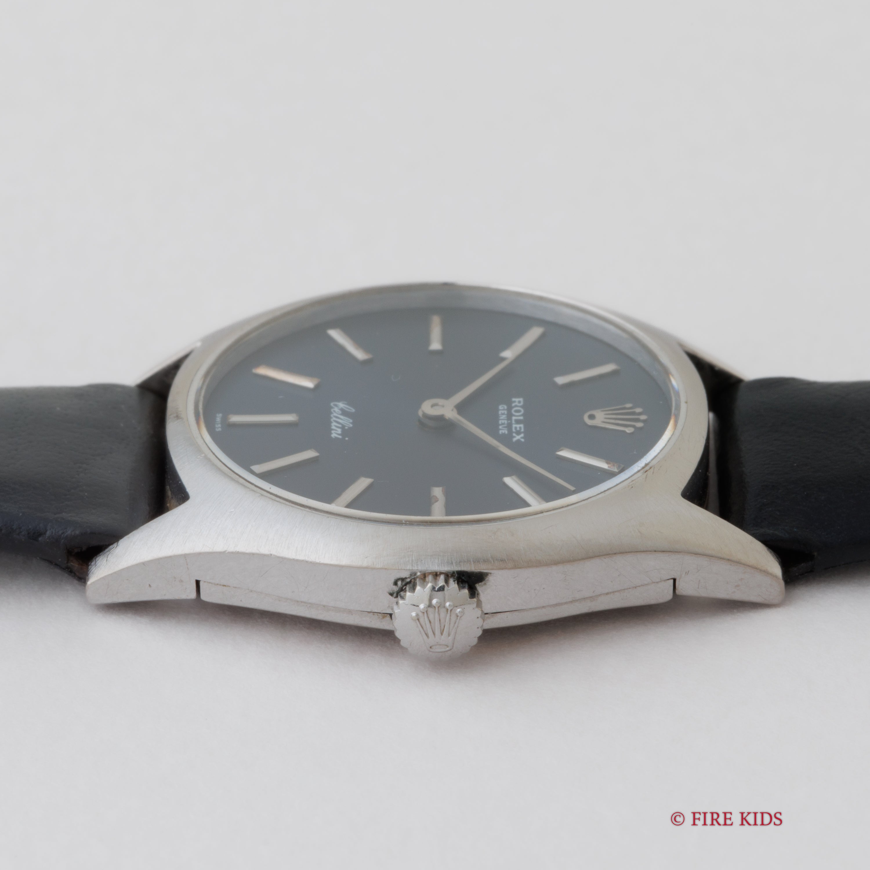 ロレックス チェリーニ レディース 1970年製 Ref.3800 18金無垢ホワイトゴールド ブルーダイヤル 純正尾錠付き