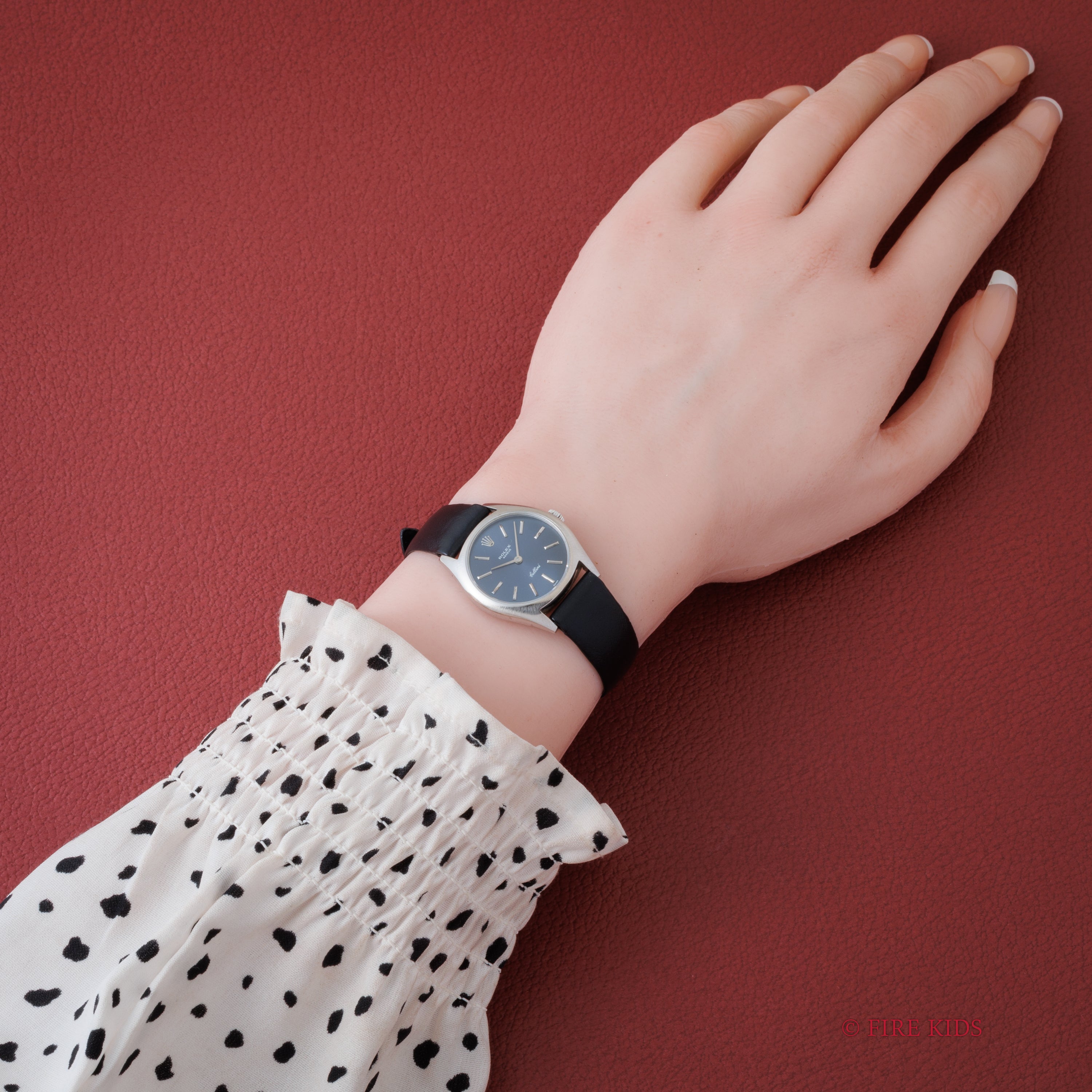 ロレックス チェリーニ レディース 1970年製 Ref.3800 18金無垢ホワイトゴールド ブルーダイヤル 純正尾錠付き