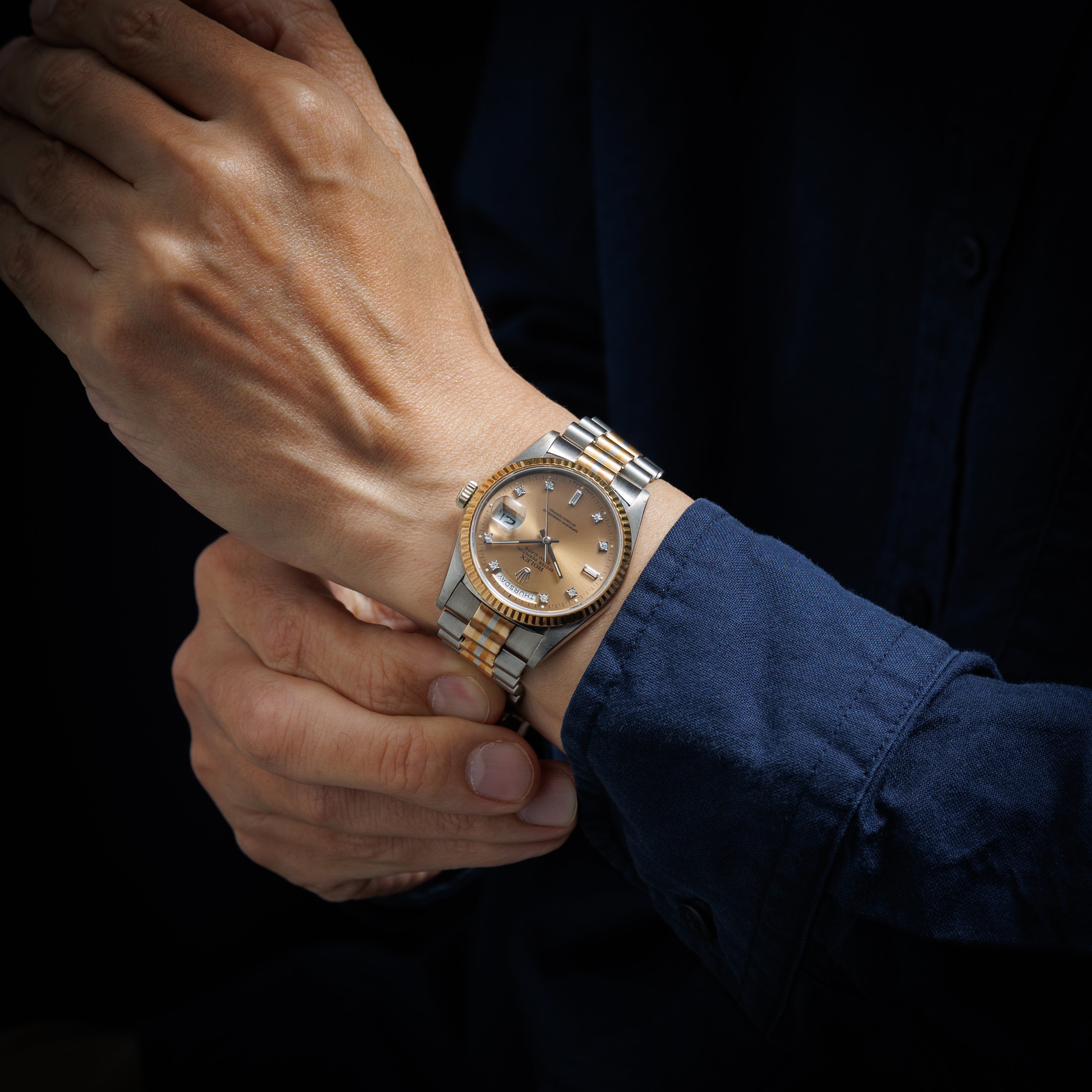 ロレックス デイデイト トリドール 10PDコッパーダイヤル 1990年～1991年製 18金無垢 Ref.18239B 箱、取説付き