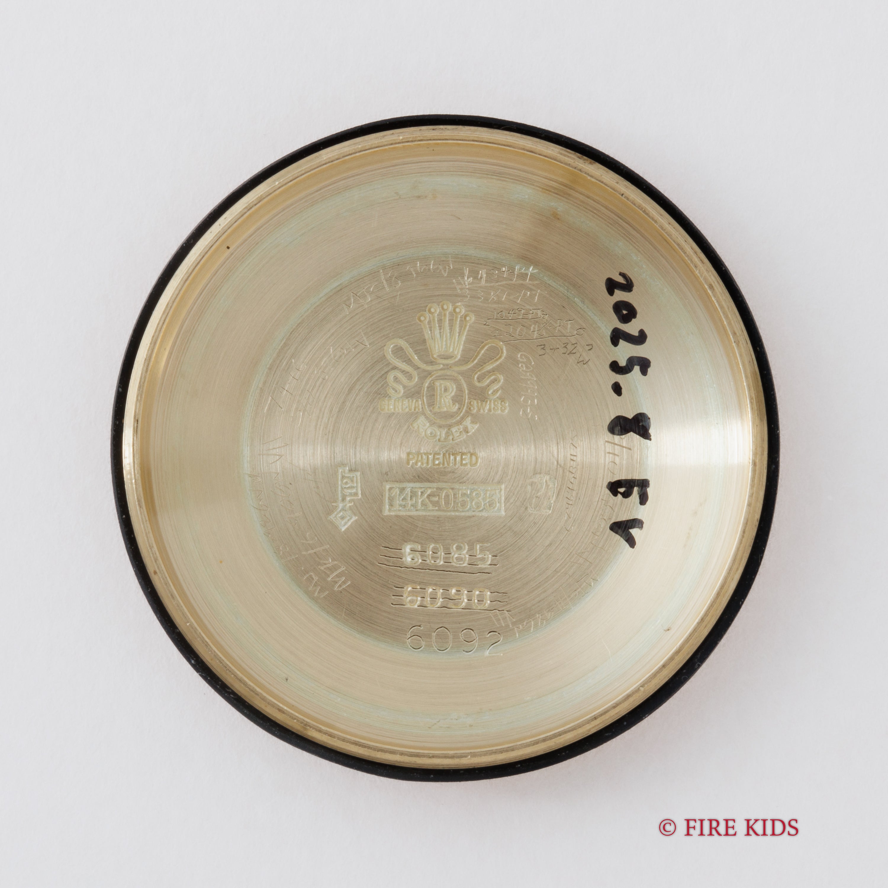 ロレックス 14金無垢ボンベイケース セミバブルバック 1951年製 赤OFFICIALLY Ref.6092 ギョウシェダイヤル