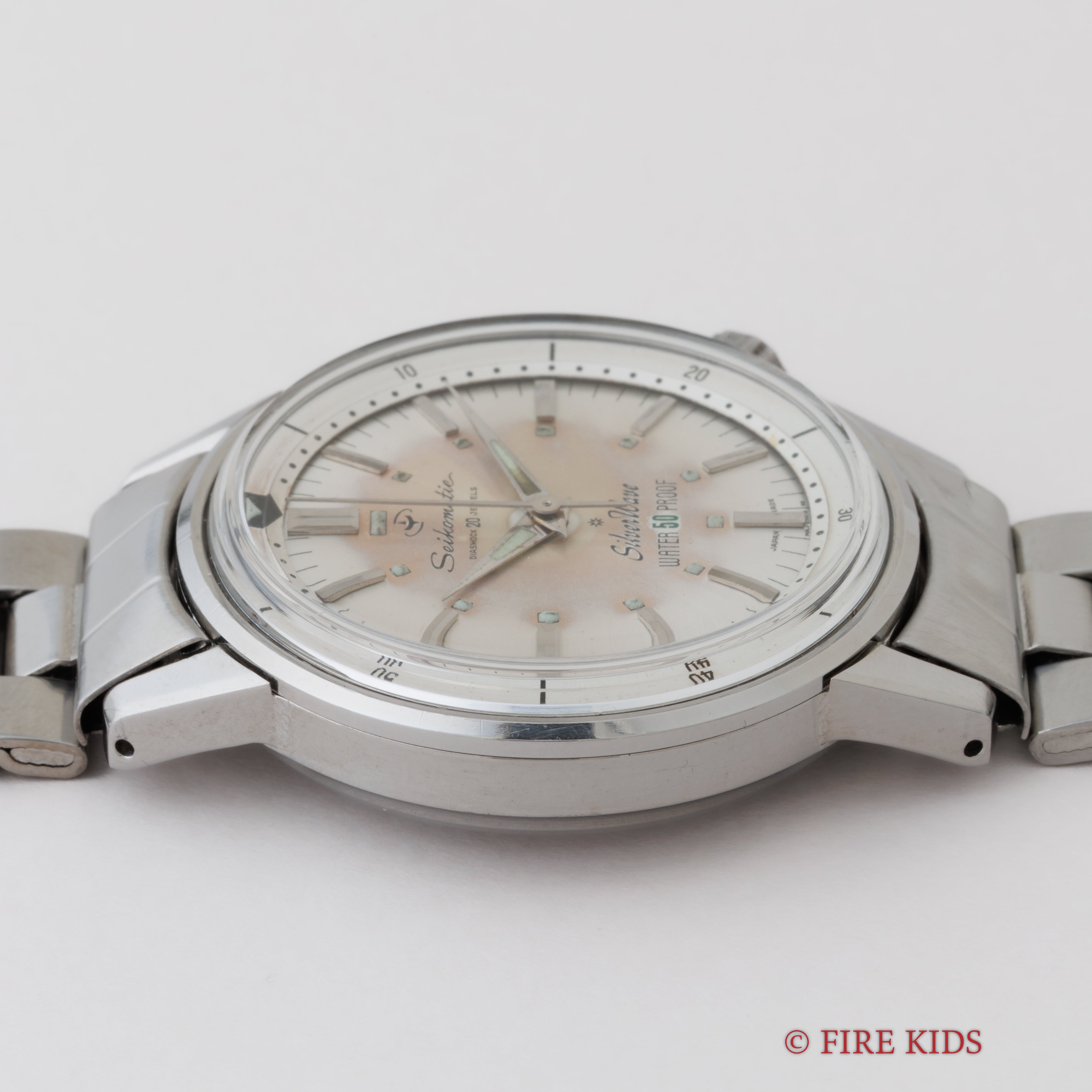 セイコー マチック シルバーウェーブ初期型SDダイヤル 1963年製 インナー回転ベゼル 社外ステンレスブレス