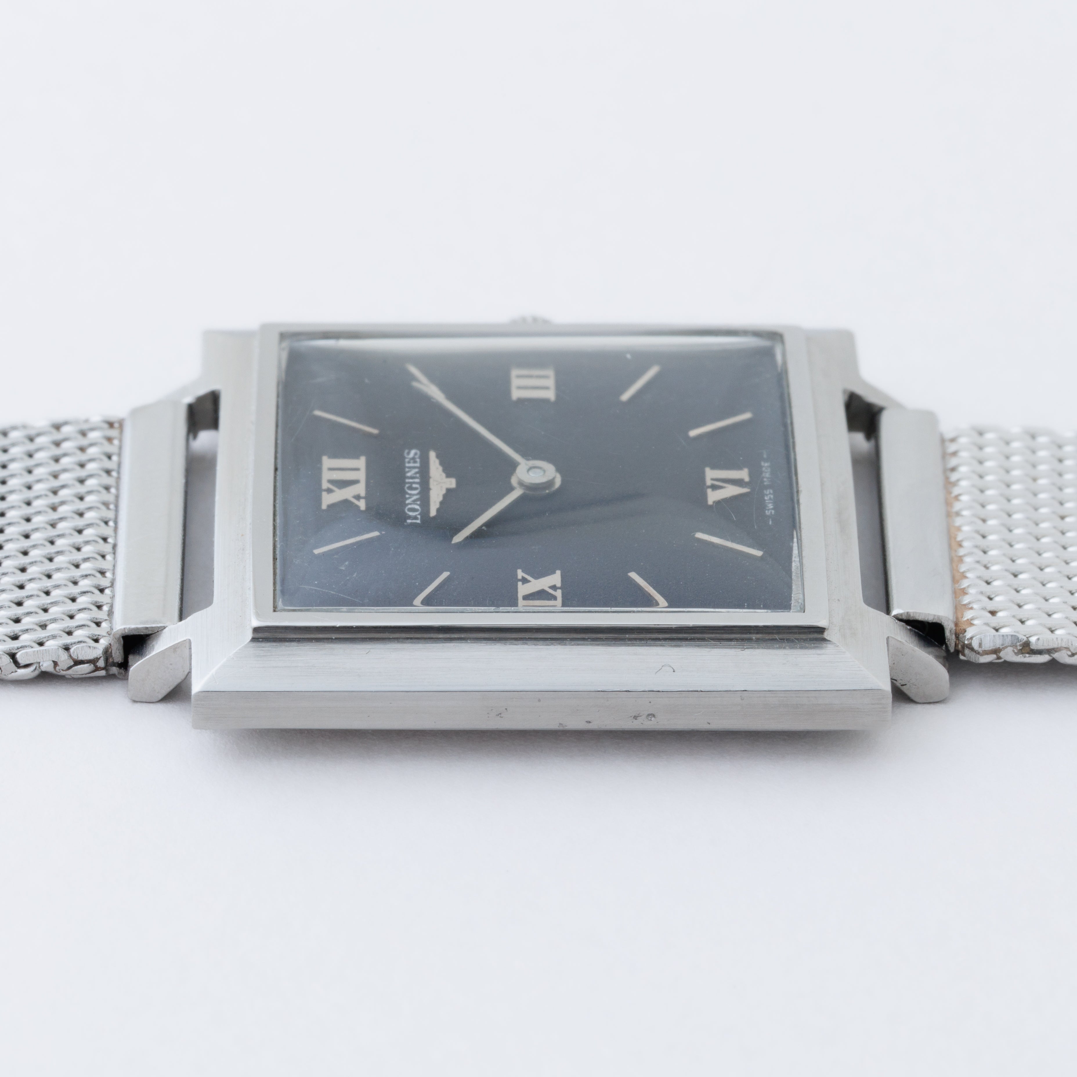 ロンジン ブラックローマンダイヤル 1970年代製 スクエアケース