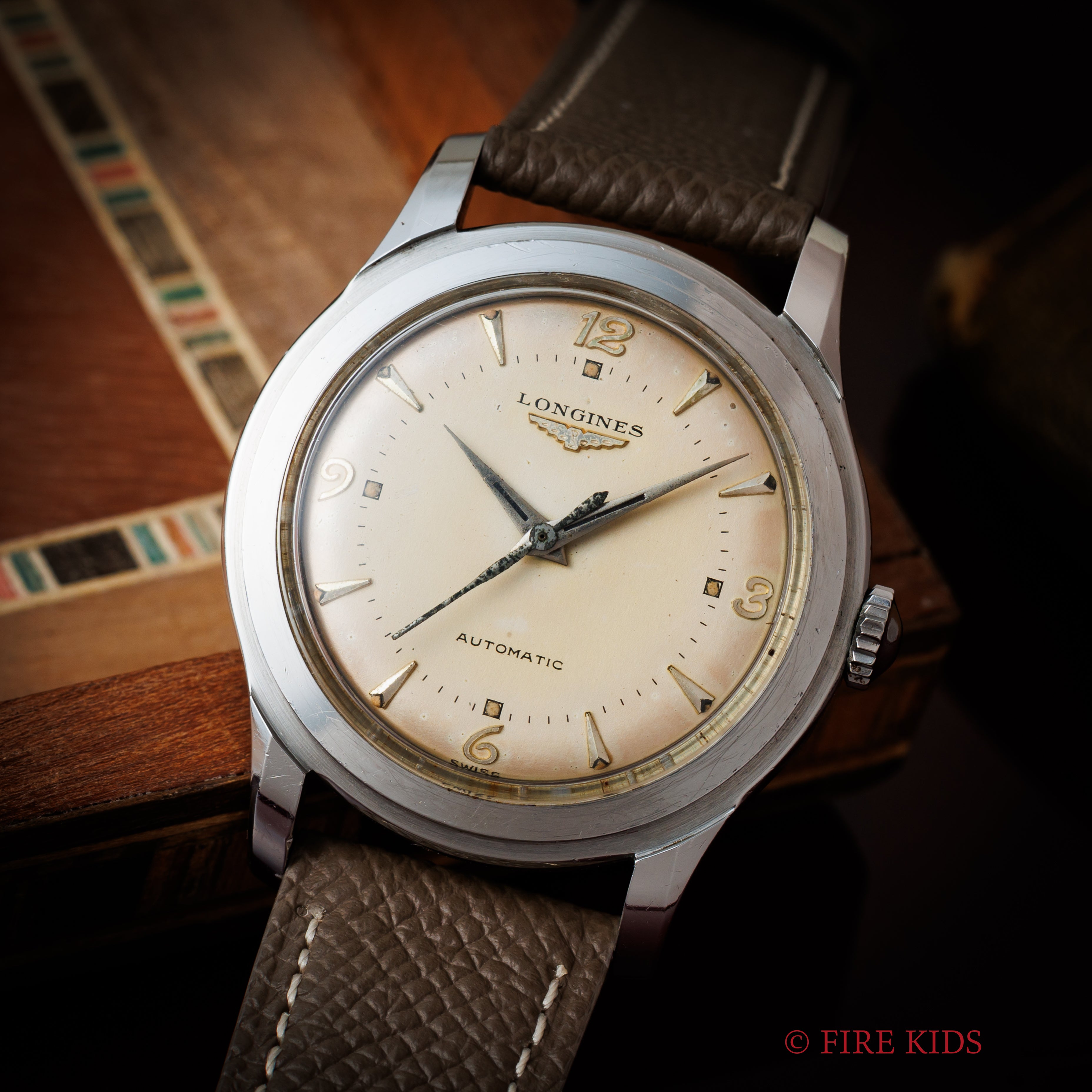 ロンジン ラウンド ブレゲ数字 ダブルステップドベゼル 1951年製 オートマチック Ref.6280-2 Cal.22AS