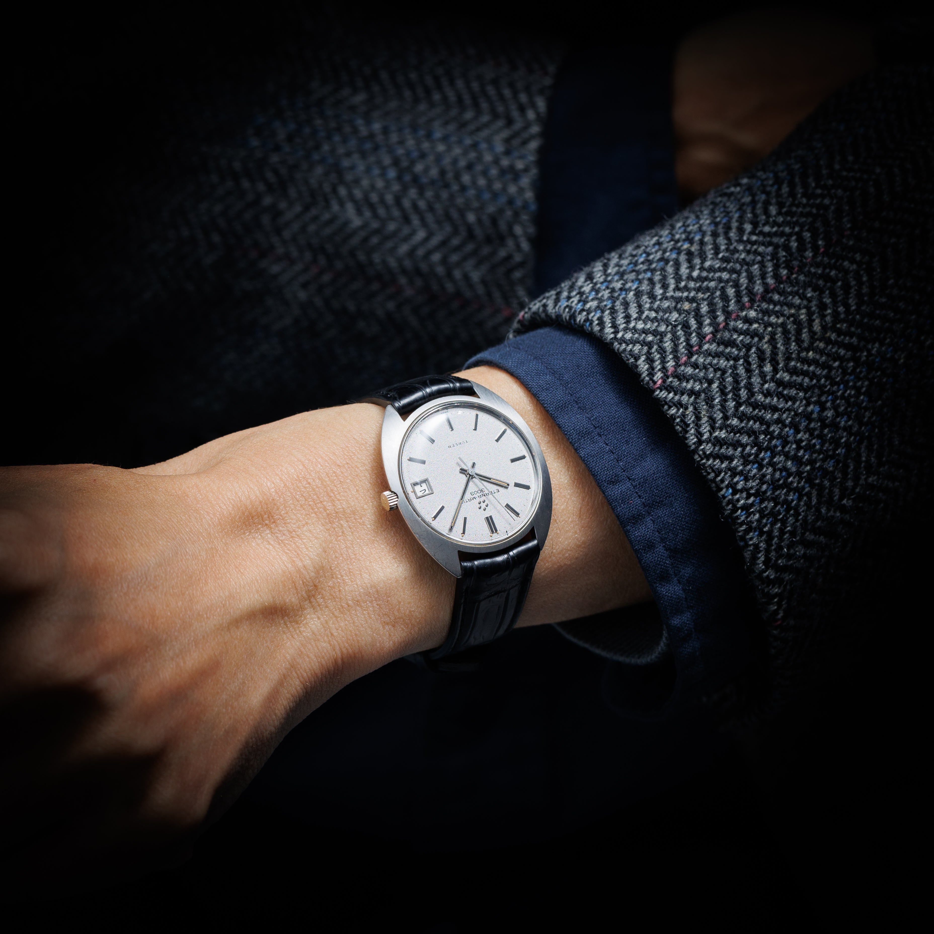 エテルナ マチック 3003 1960年代製 18金無垢ホワイトゴールド チューラーWネーム 純正尾錠付き 自動巻き