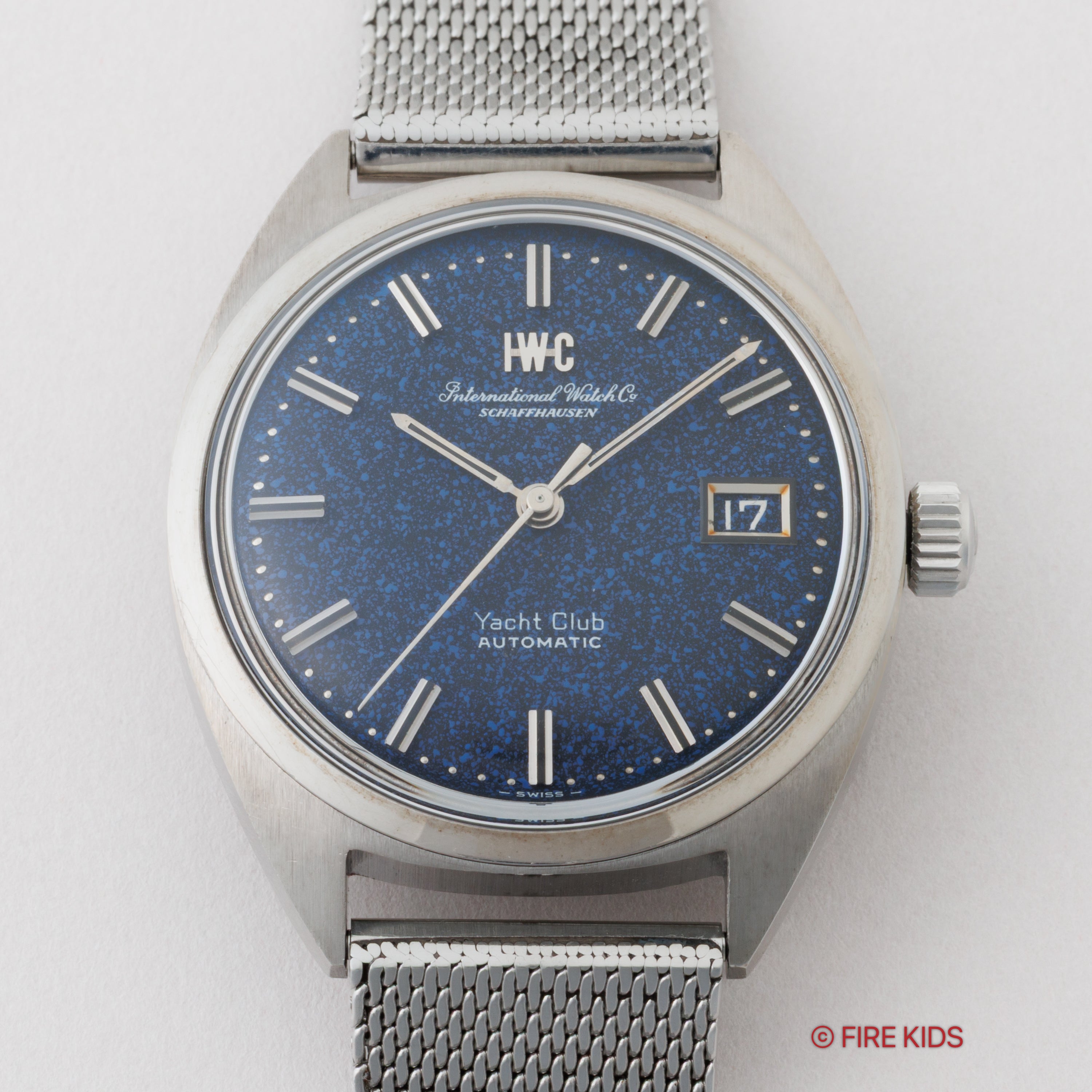 IWC ヨットクラブ ブルーマーブル 1969年製 ペラトン式自動巻 純正メッシュブレス