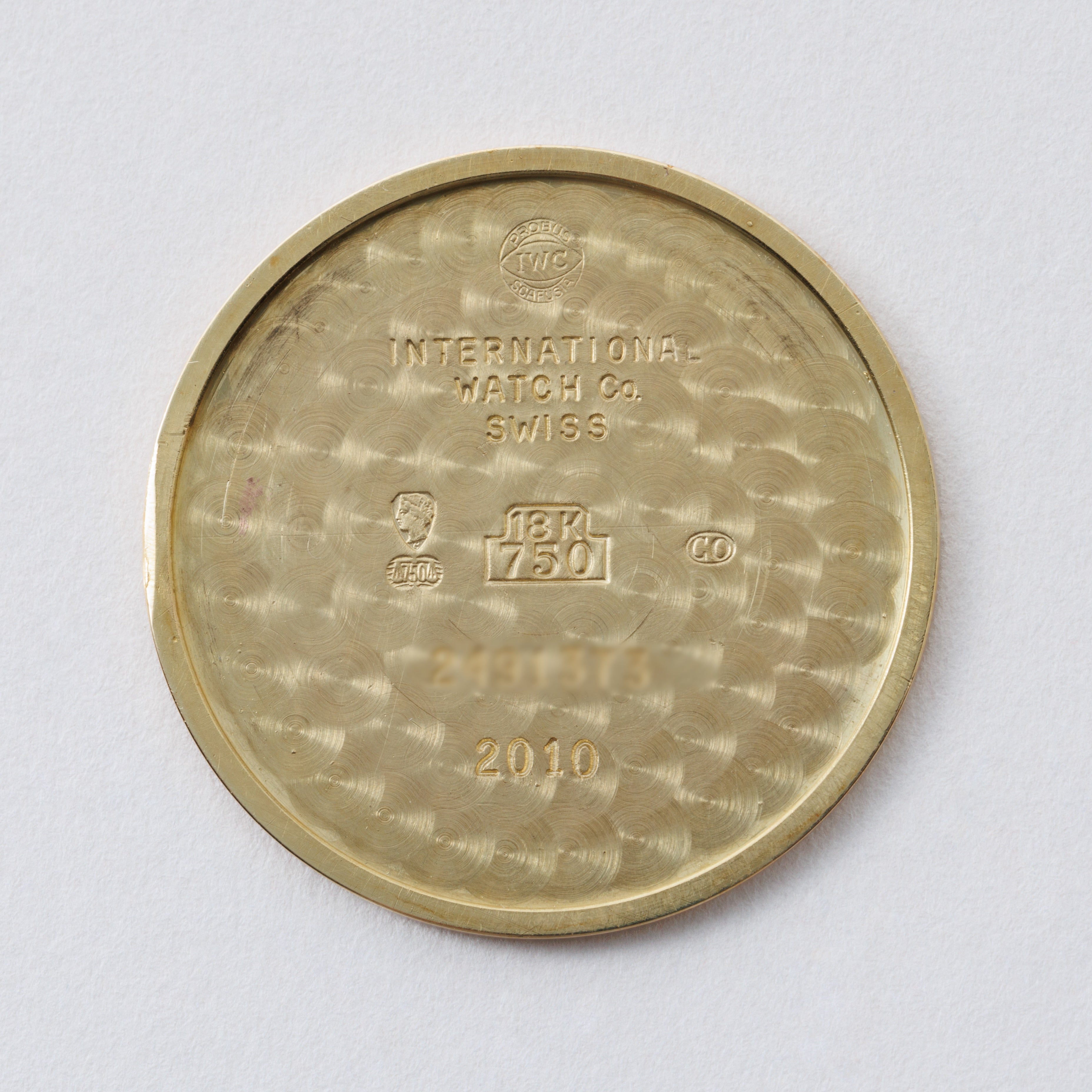 IWC 18金無垢ラウンドケース Ref.2010 1991年製 手巻き Cal.185 ホワイトダイヤル