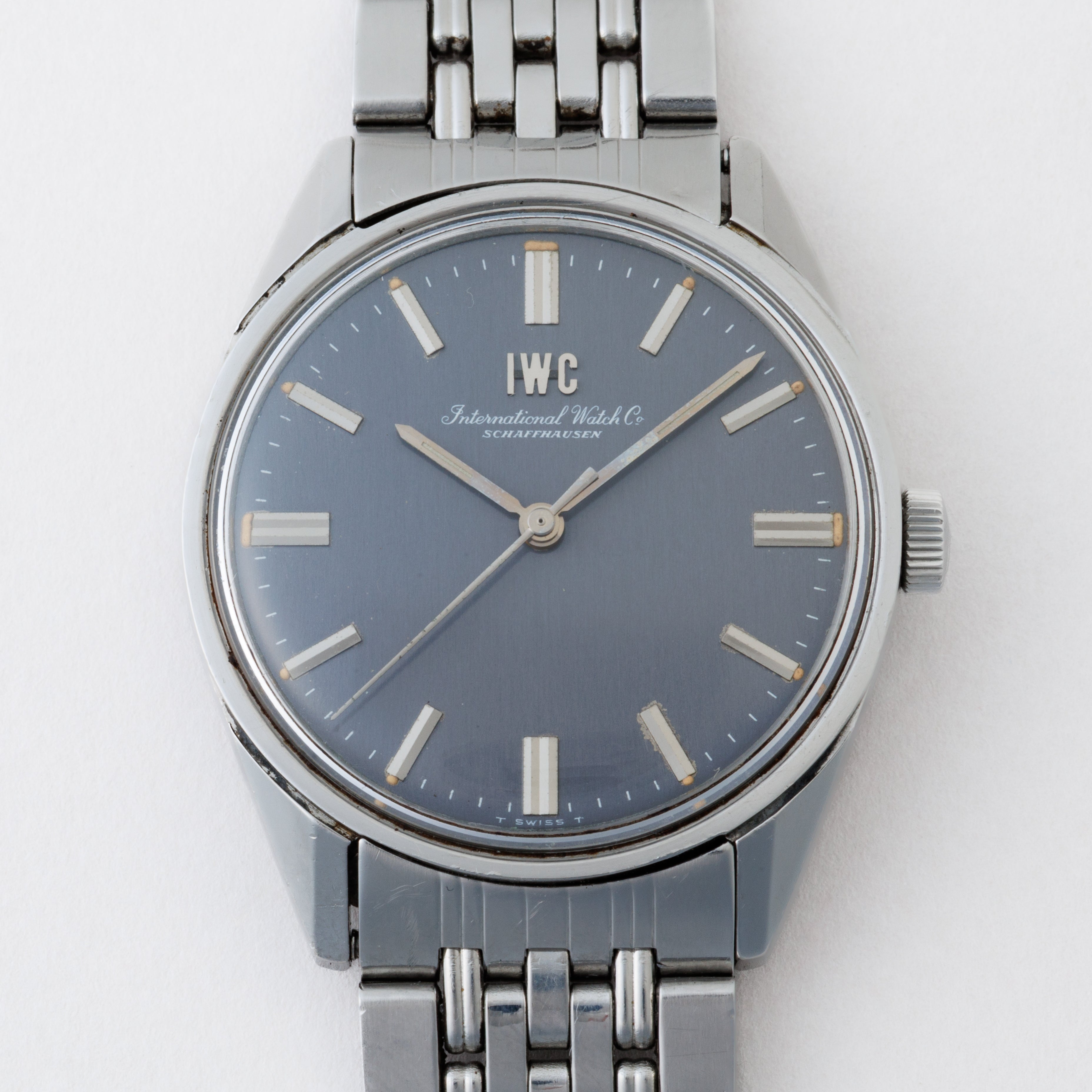 IWC	ラウンドケース グレーダイヤル 手巻きCal.89 Ref.810 1970年製/昭和45年製 純正ステンレスブレス付き