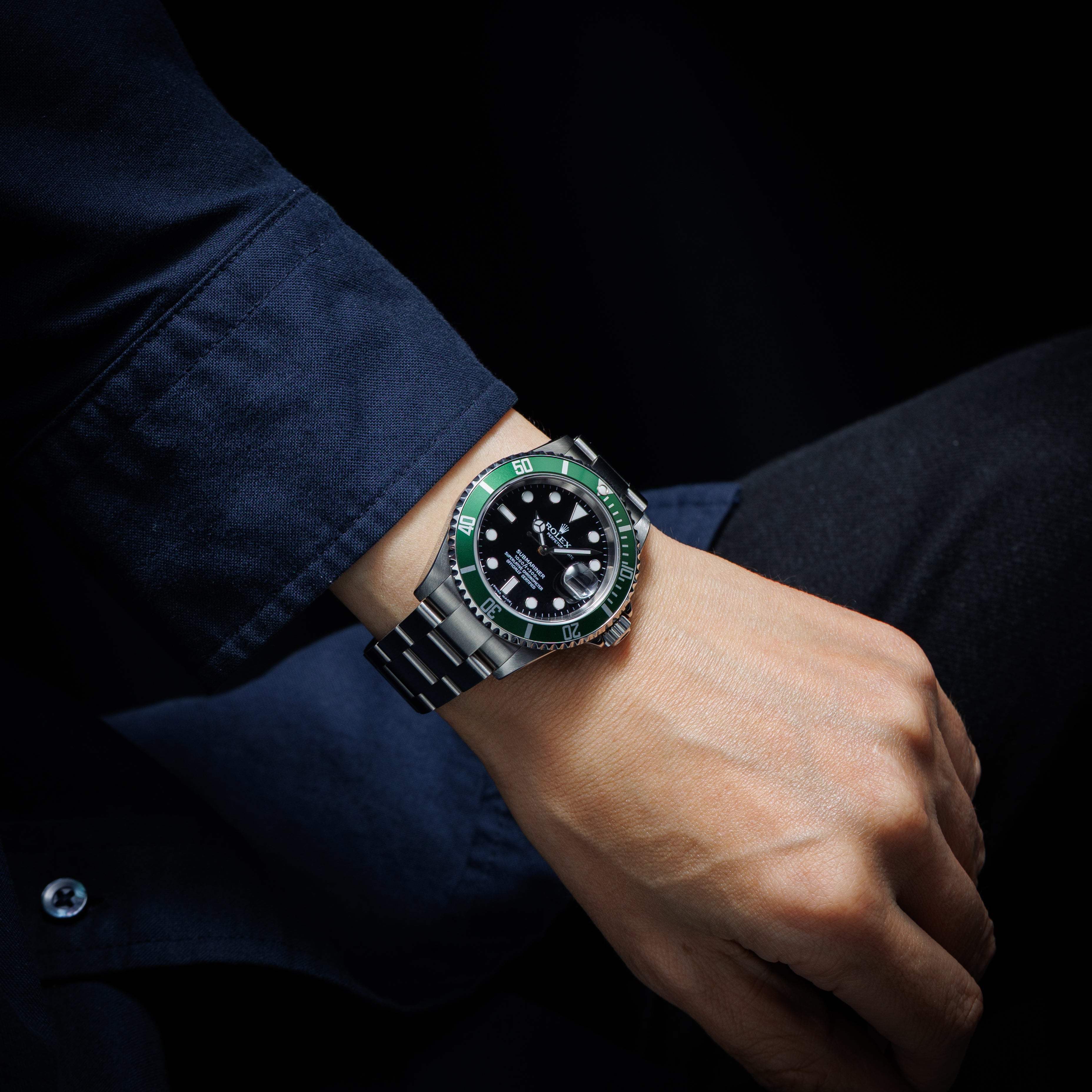 ロレックス サブマリーナー Ref.16610LV グリーンサブ 2005年製 保証書請求はがき付き