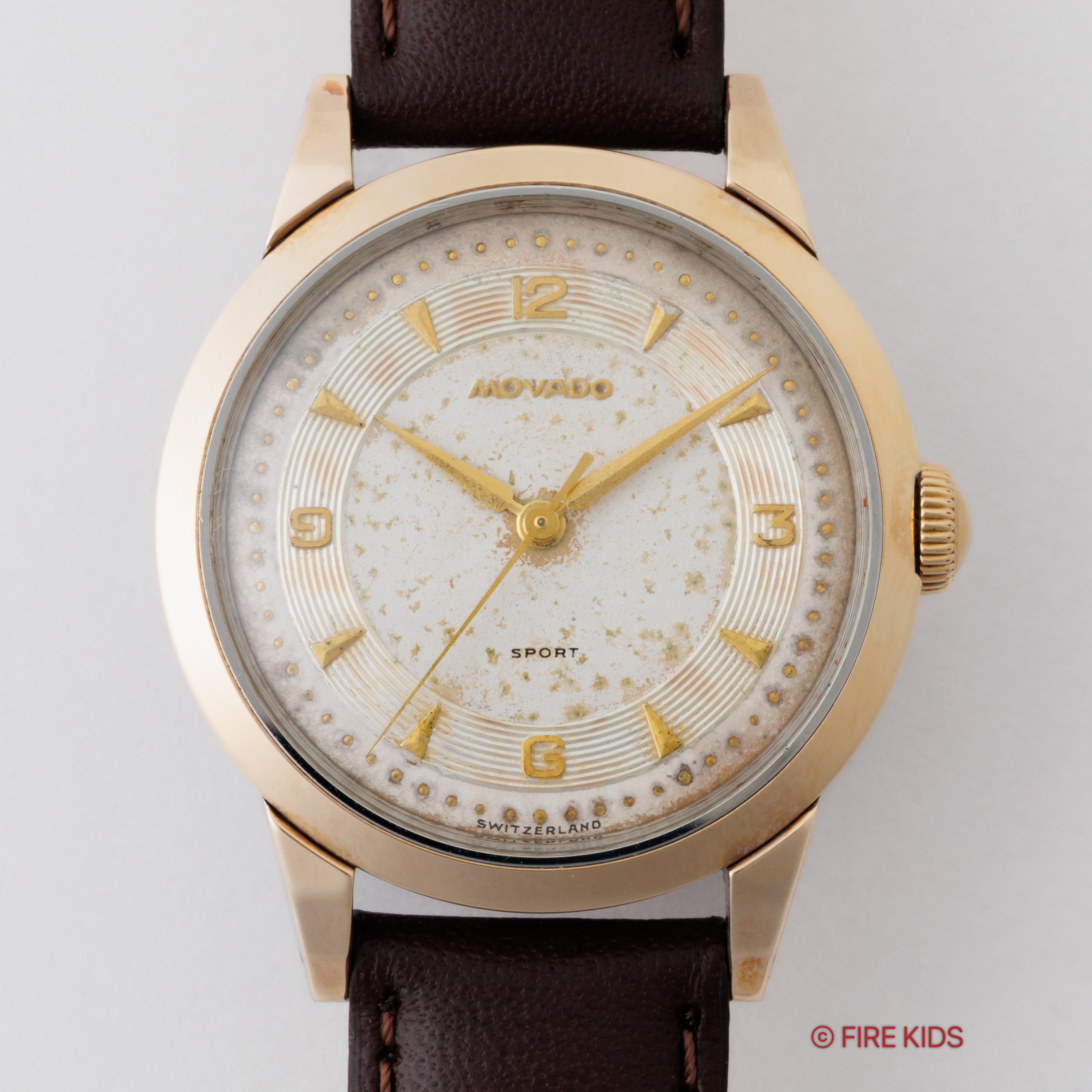 モバード スポーツ FB社製トップゴールドケース 手巻き 1950年代 飛びアラビアダイヤル