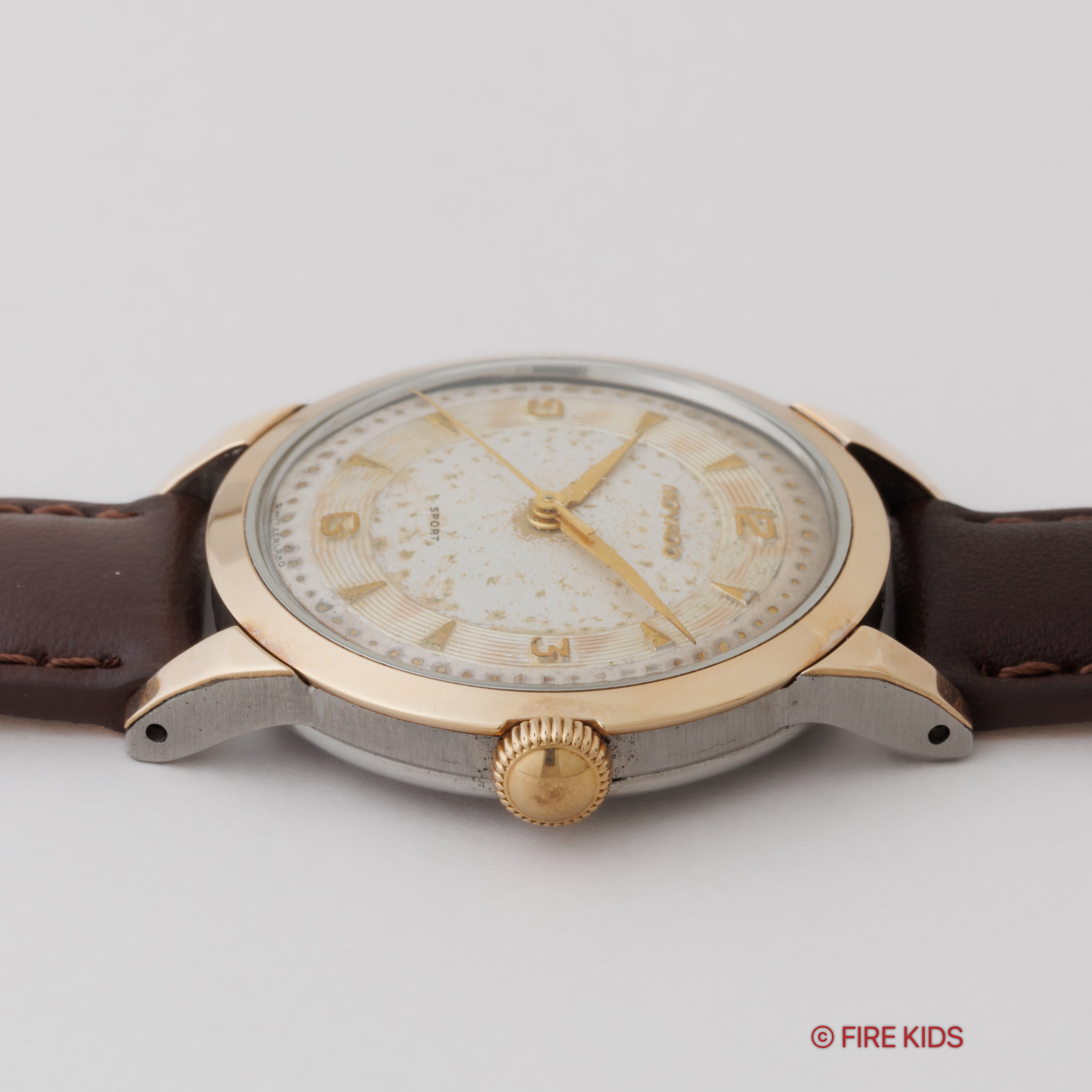 モバード スポーツ FB社製トップゴールドケース 手巻き 1950年代 飛びアラビアダイヤル