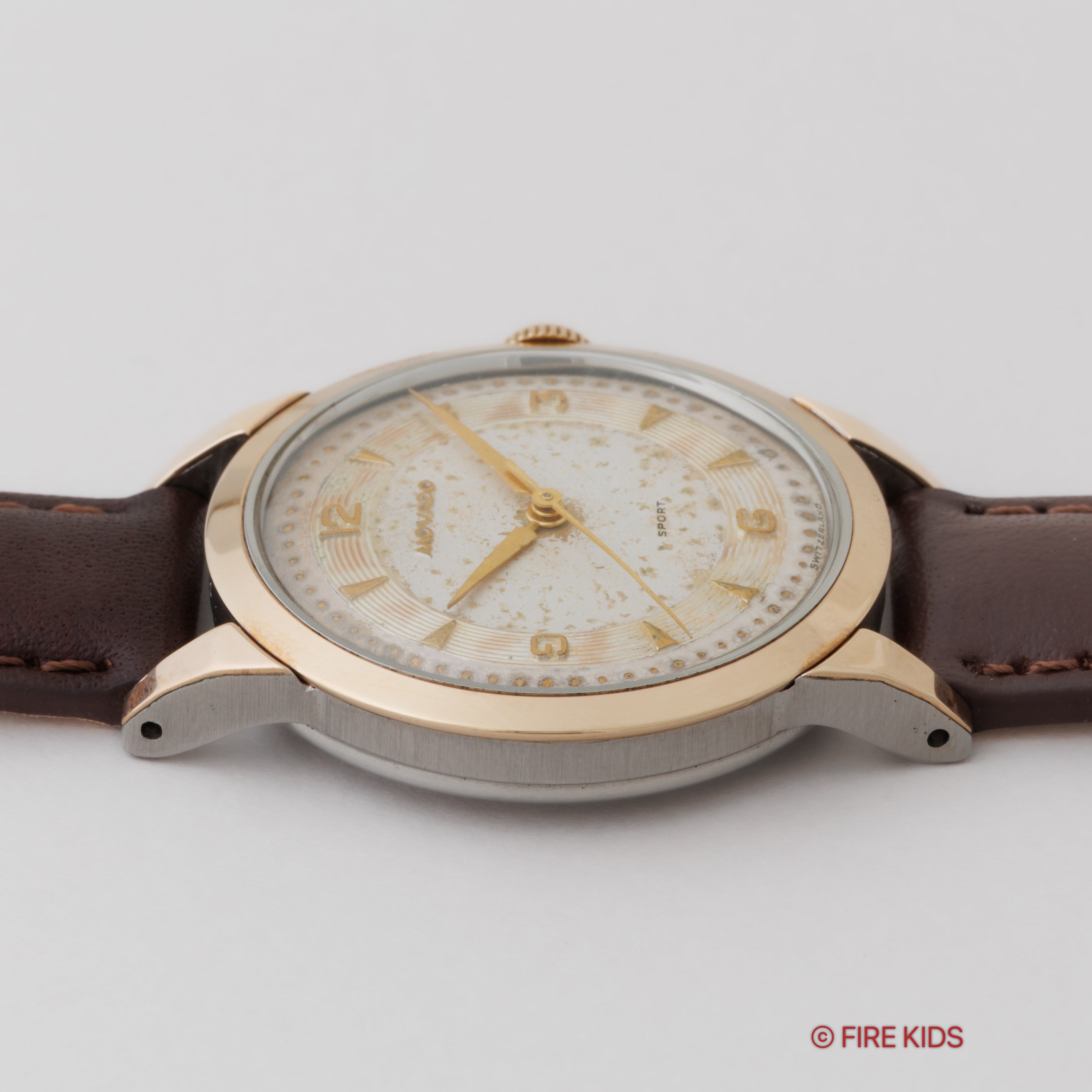 モバード スポーツ FB社製トップゴールドケース 手巻き 1950年代 飛びアラビアダイヤル