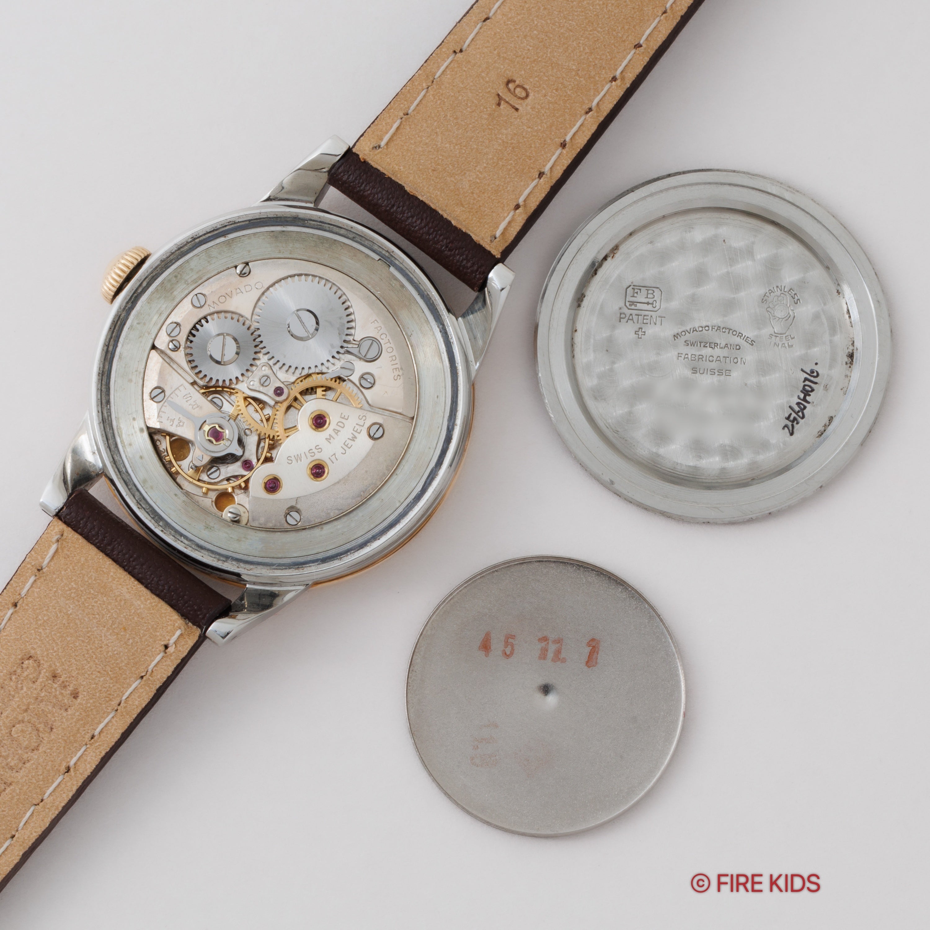 モバード スポーツ FB社製トップゴールドケース 手巻き 1950年代 飛びアラビアダイヤル