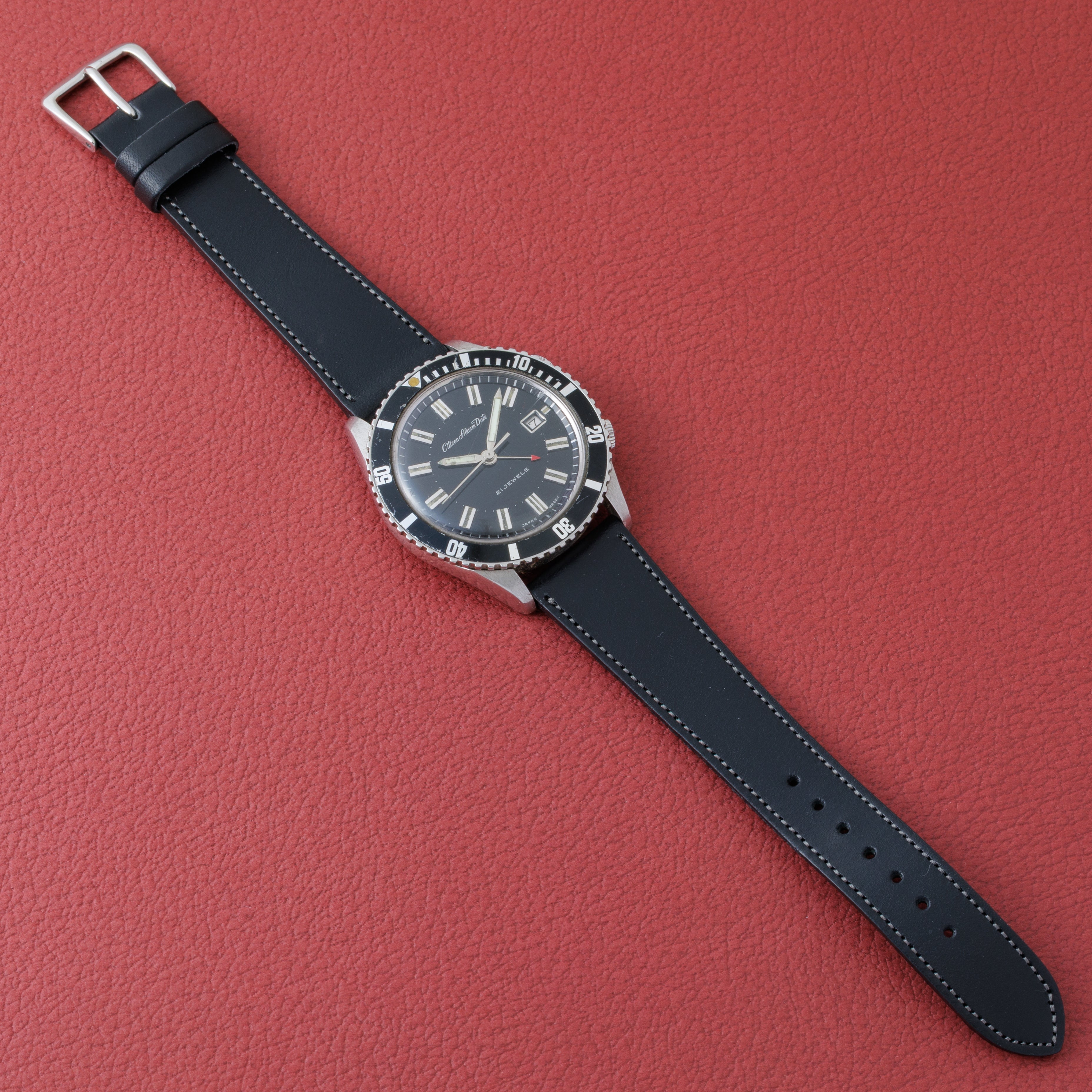 シチズン アラームデイト 1968年製 ダイバー 手巻き ブラックダイヤル