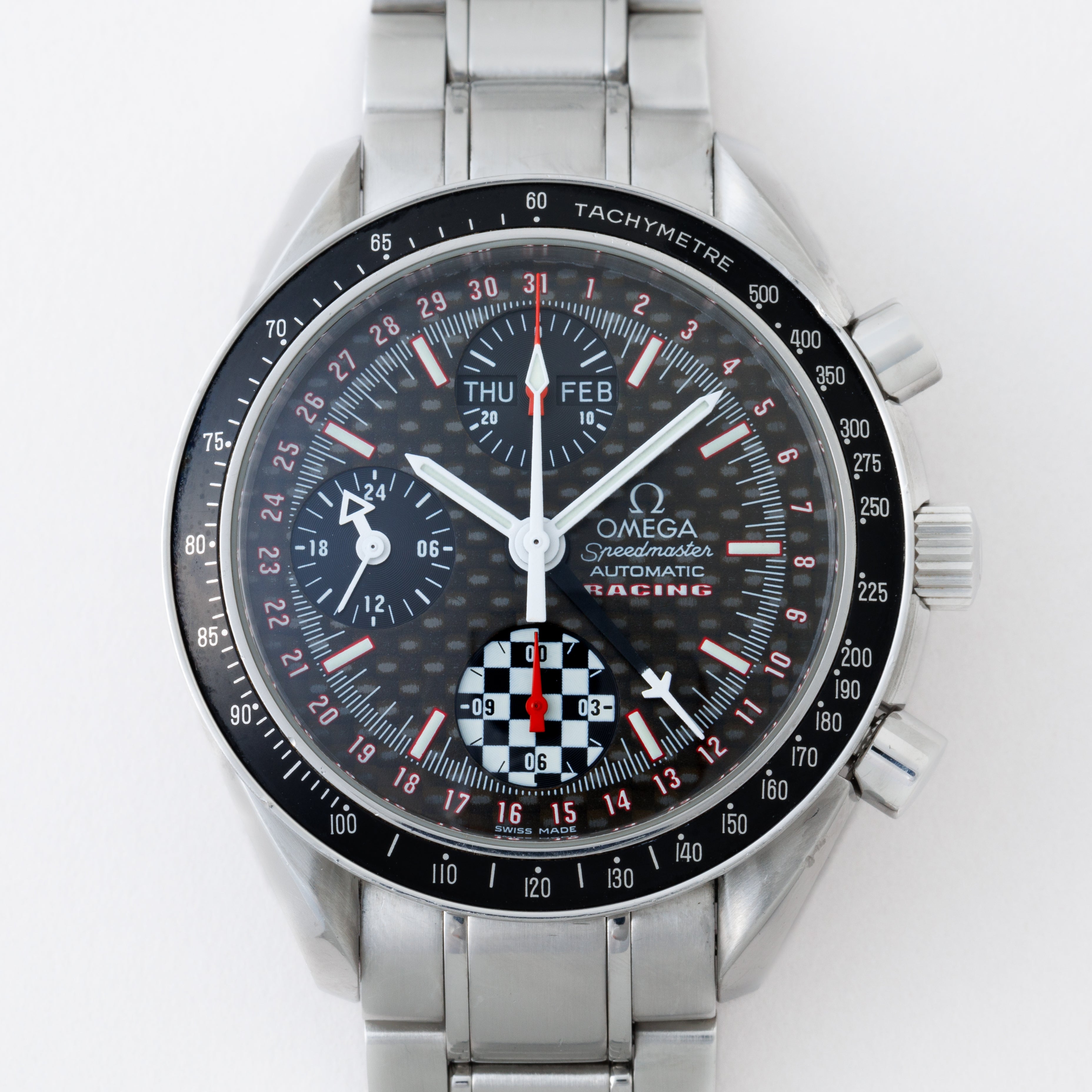 オメガ スピードマスター レーシング 2002年製 Ref.3529.50 シューマッハ 5555本限定 箱、ギャラ付き